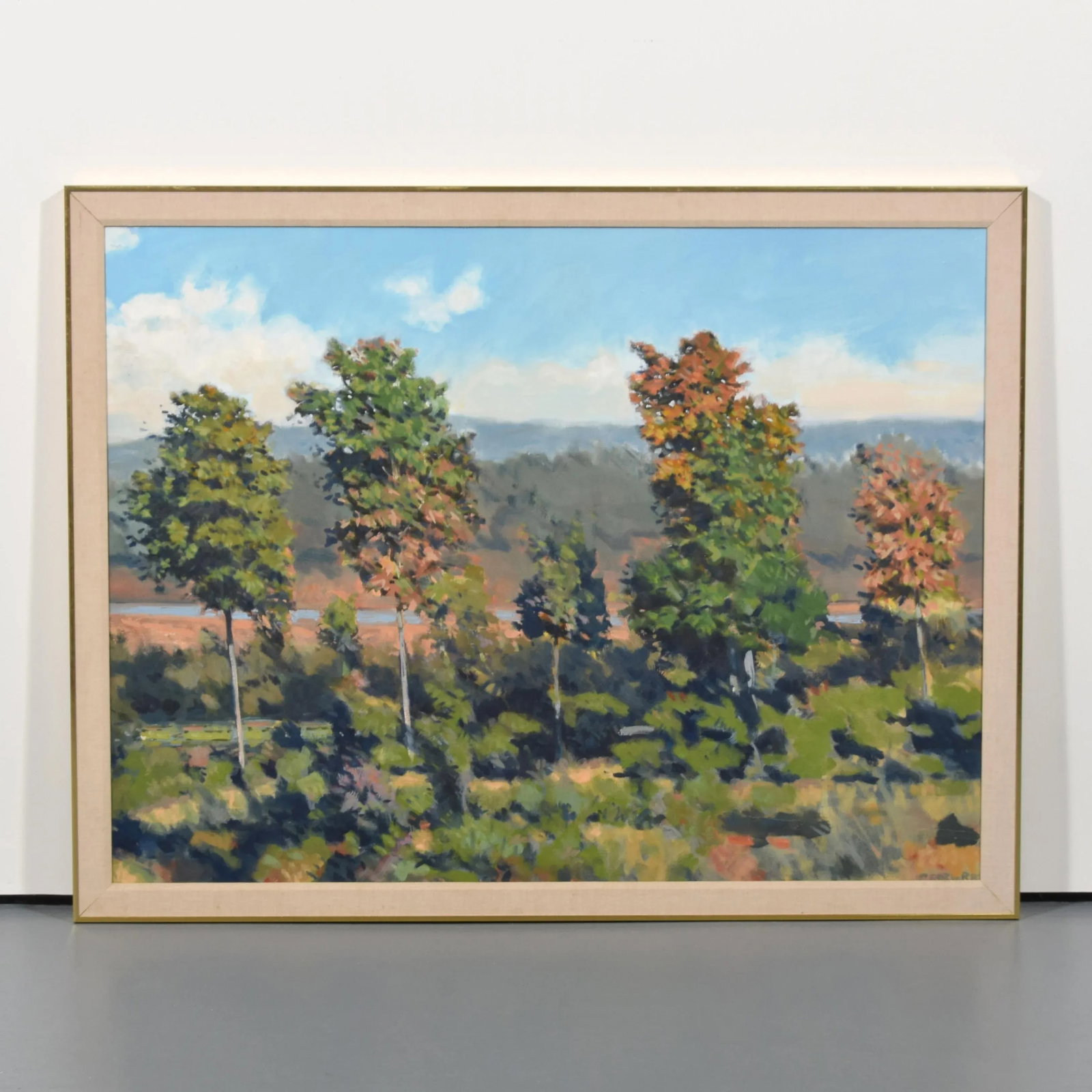 Large Original "Lake Panel Il" Landscape Painting Signed Richard Lewis Crozier - 3