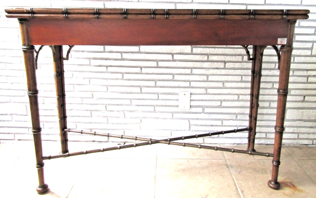 Theodore Alexander Mahogany Edwardian Bamboo Console Table Indochine 5300-138 - 7