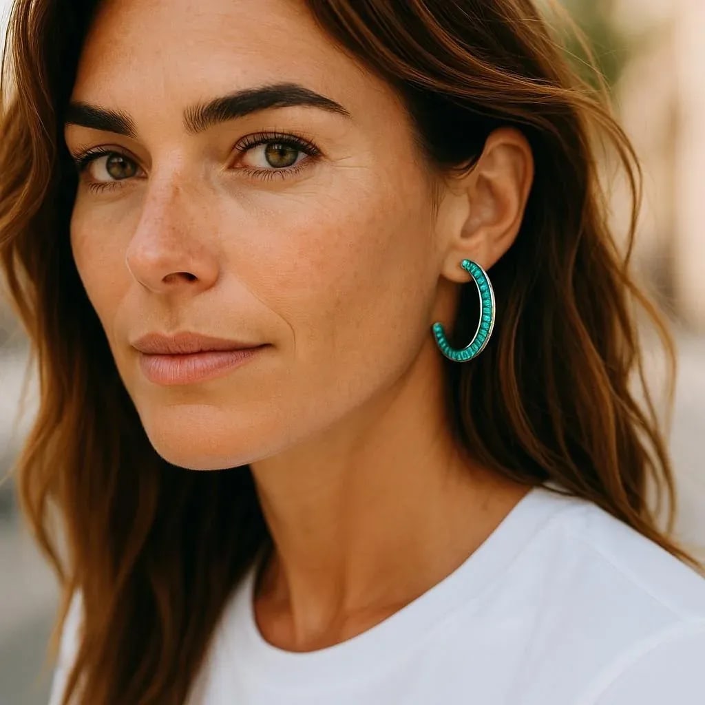 14 Karat Yellow Gold Front Facing Half Moon Baguette Emerald 7.20 Carat Earrings - 2 Pieces - 3