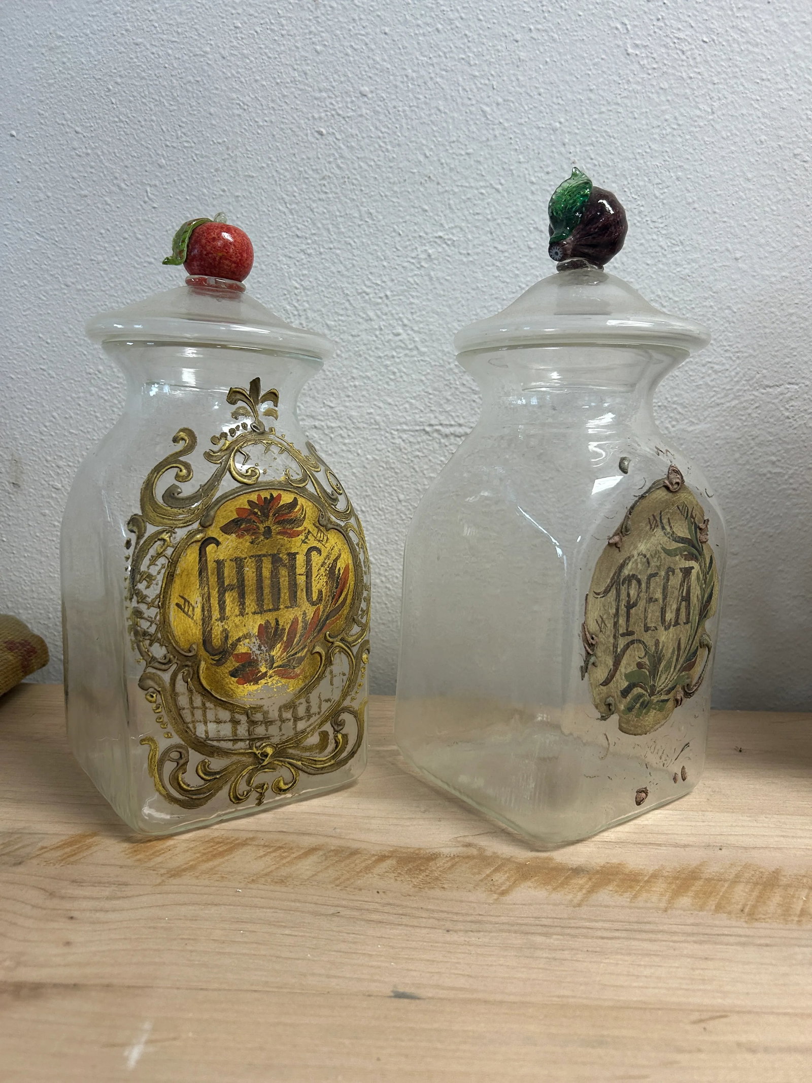 Antique Murano Glass Pharmacy / Apothecary Canisters, a Pair - 2