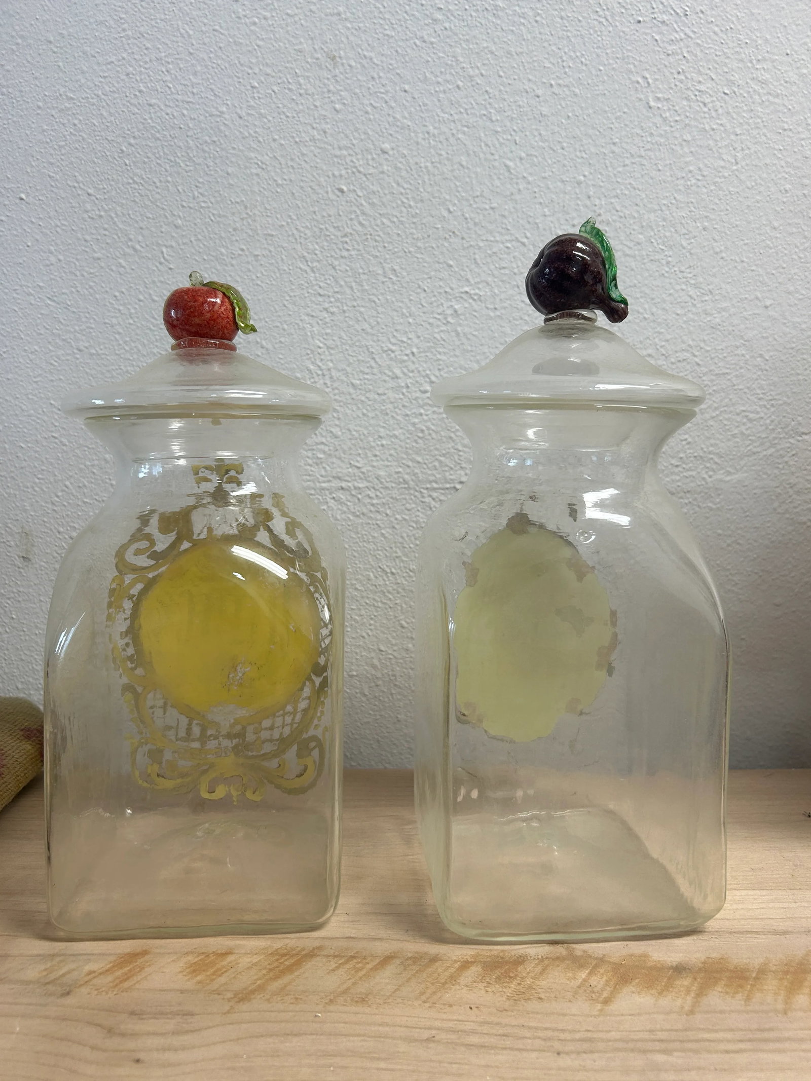 Antique Murano Glass Pharmacy / Apothecary Canisters, a Pair - 4