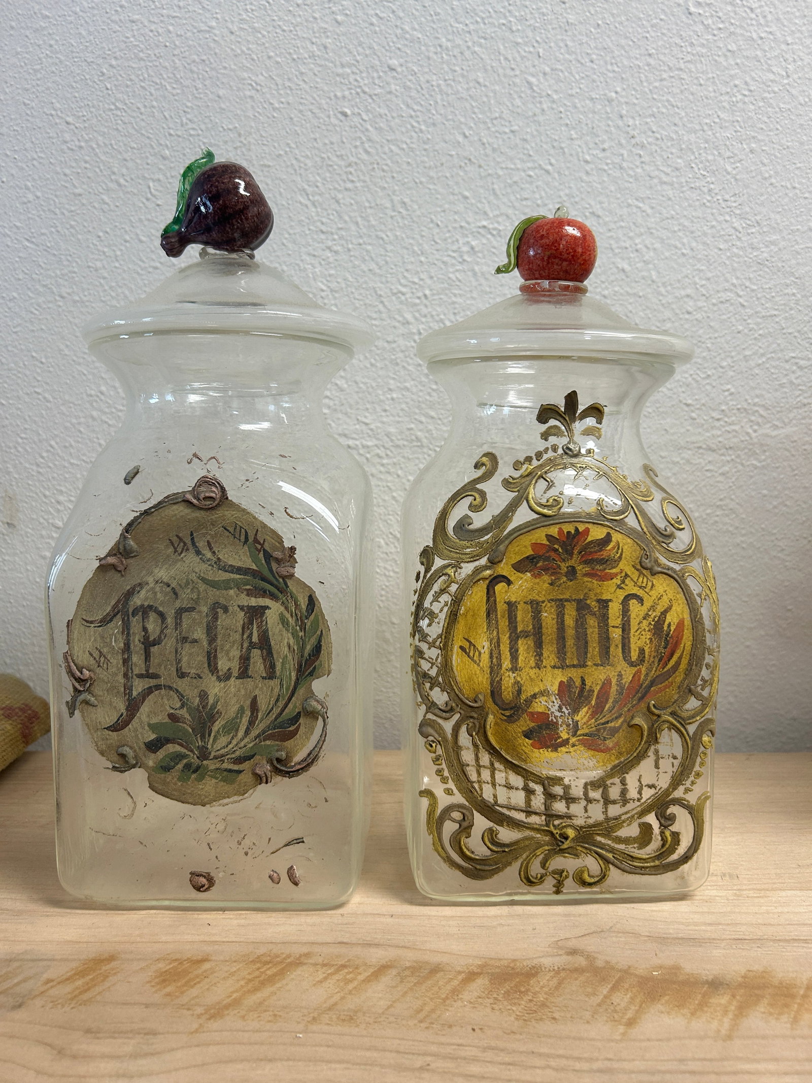 Antique Murano Glass Pharmacy / Apothecary Canisters, a Pair - 5