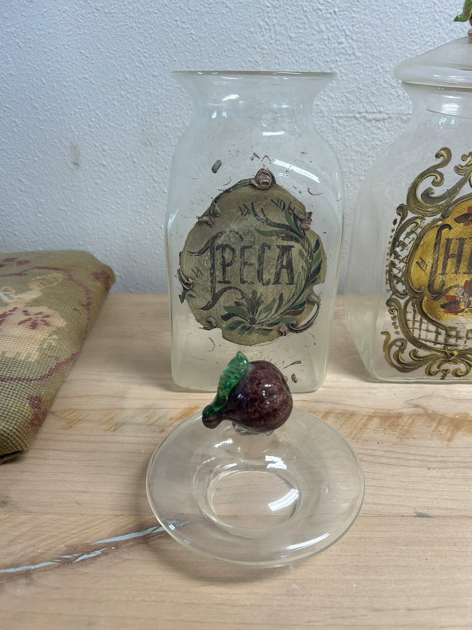 Antique Murano Glass Pharmacy / Apothecary Canisters, a Pair - 6