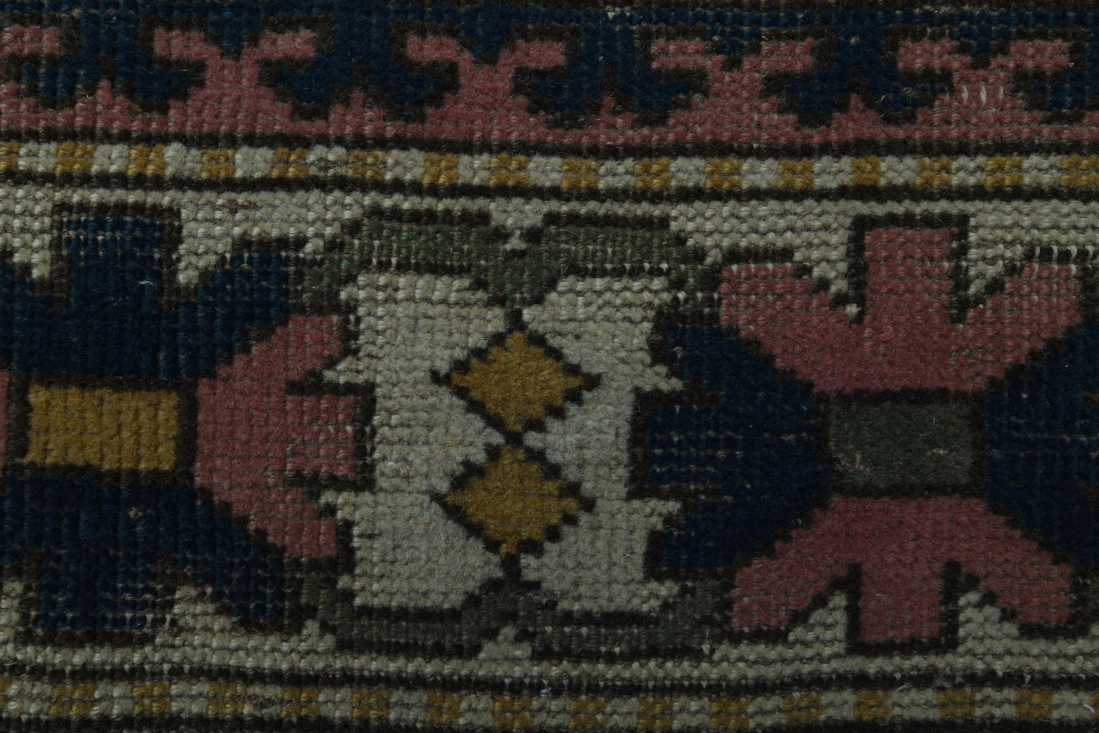 1970s Vintage Turkish Handmade Wool & Cotton Pink Area Rug - 6