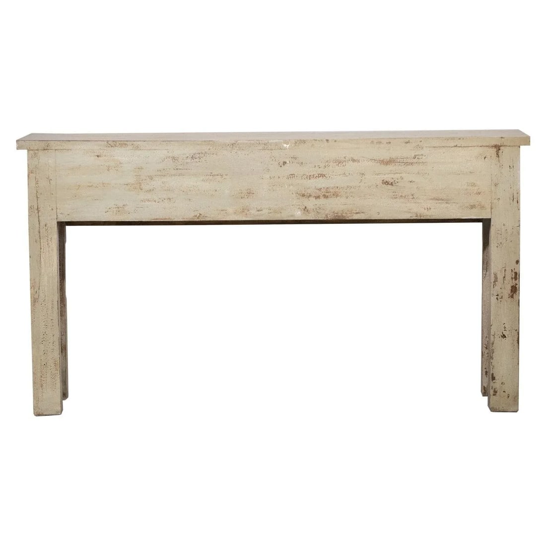 1990s Transitional Modern Hand Carved Solid Wood Console Table - 4