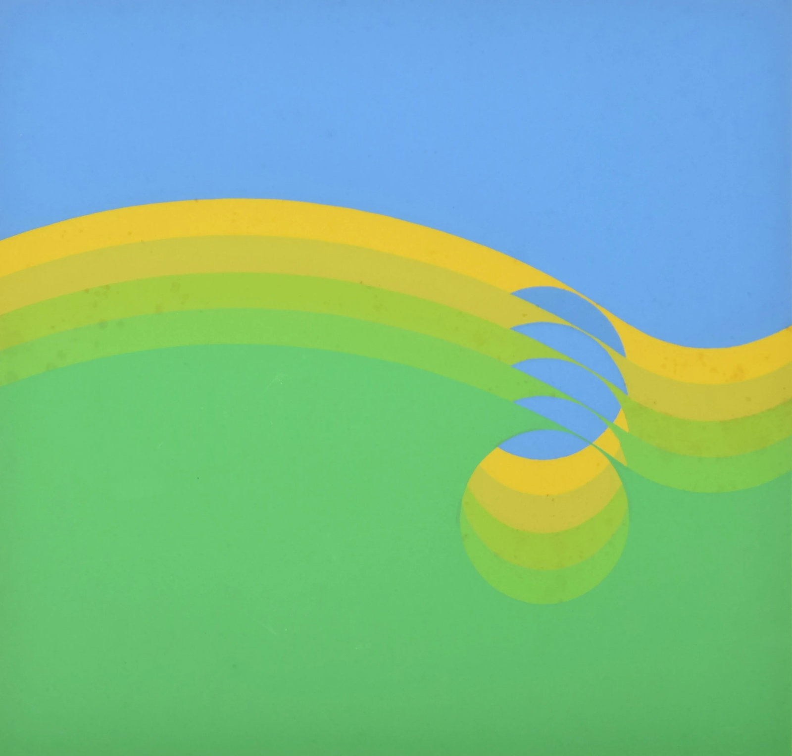 1960s Original Signed Robert Bidner Abstract Print, Framed - 3