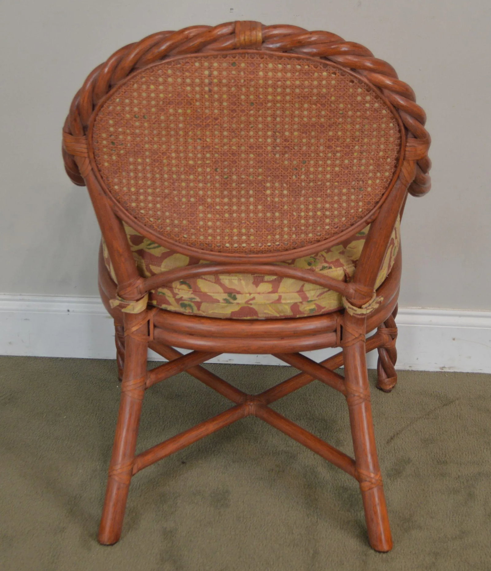 McGuire of San Francisco Painted Twist Rattan Armchairs - a Pair - 6