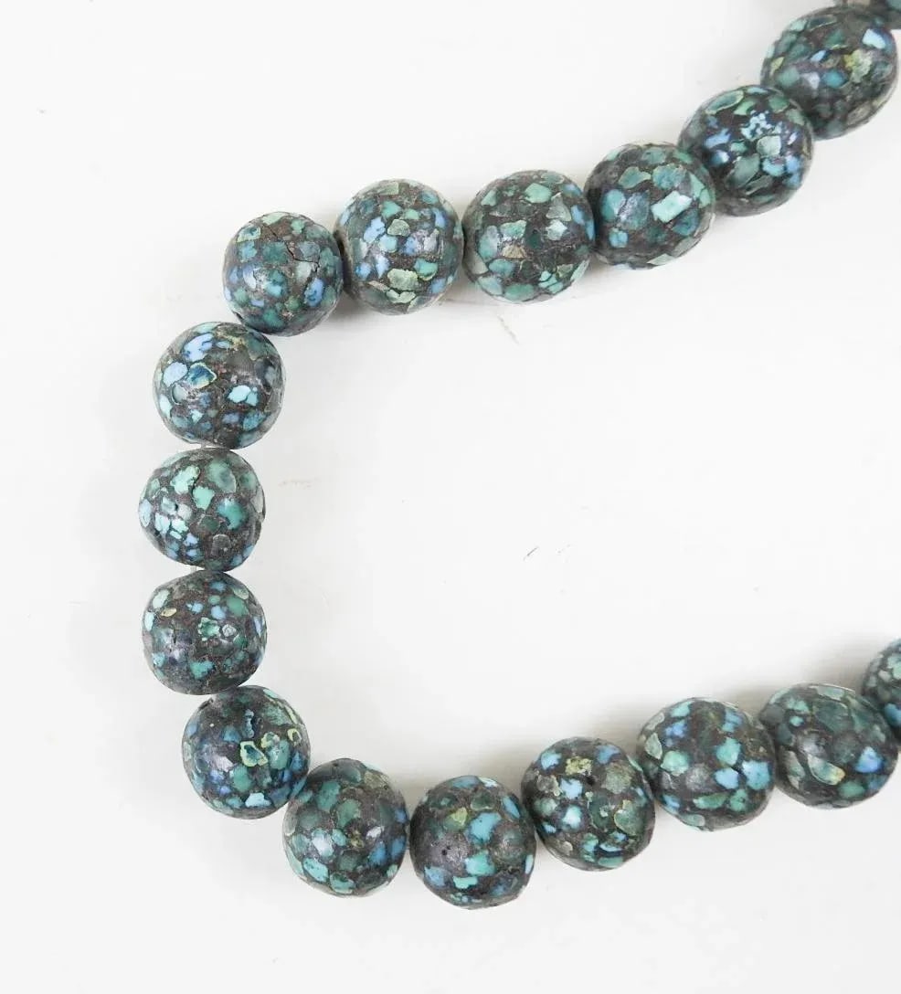 Vintage Mosaic Turquoise Beaded Necklace - 3