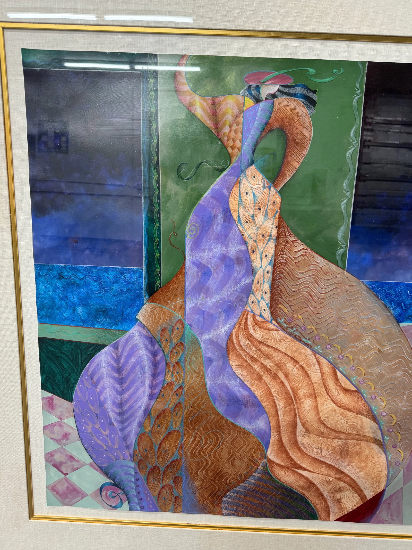 1990s "The Kiss by Patricia Bomberg" Original Watercolor Painting on Paper, Signed, Framed - 4