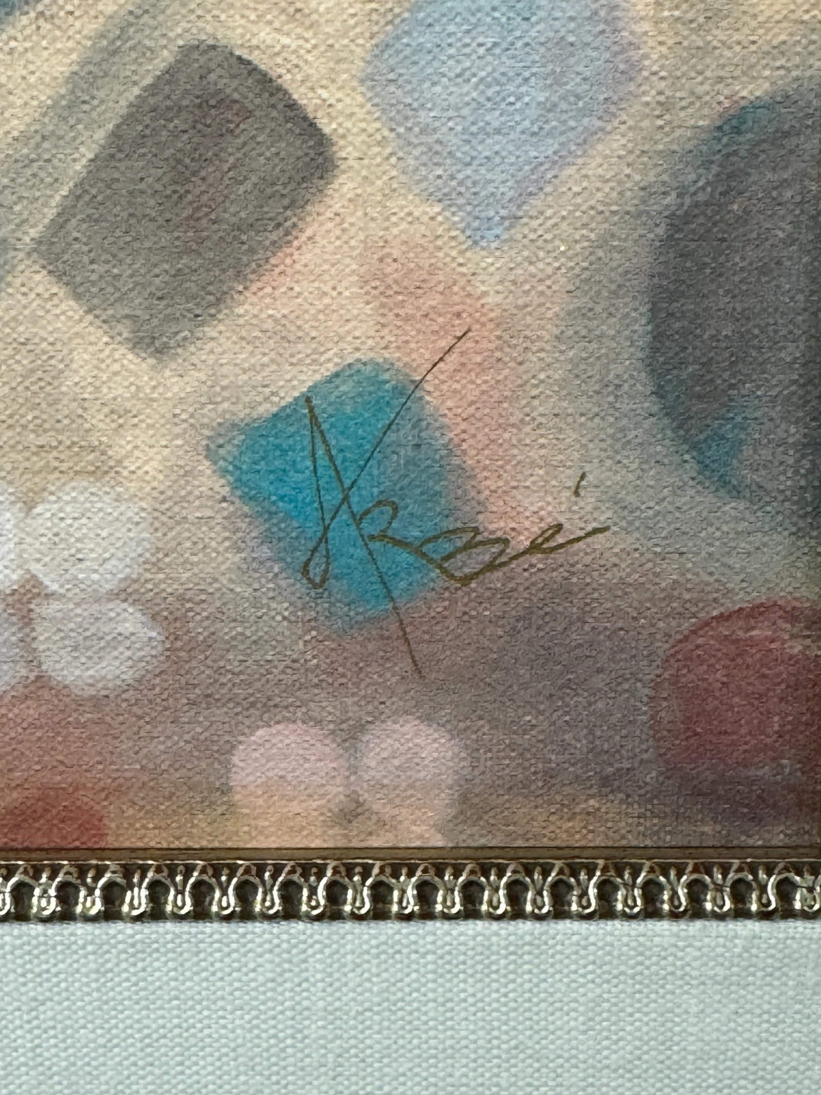 1980s Dreamers Melody by Arbe Berberyan, Painting on Paper, Signed Original, Framed - 3