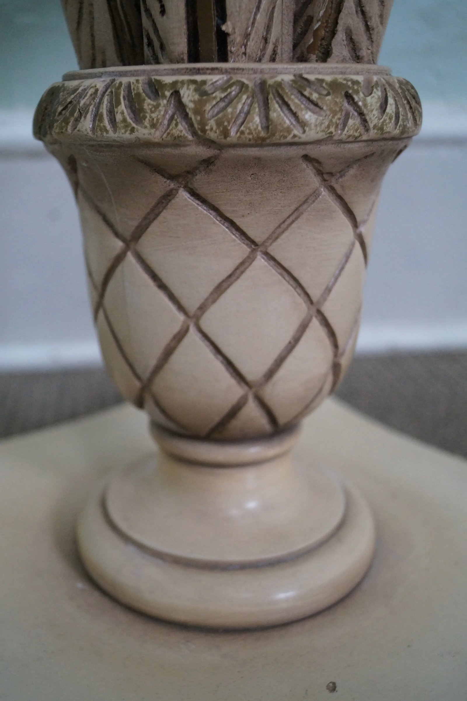 Grosfeld House Painted Wood Marble Top Side Tables - 7