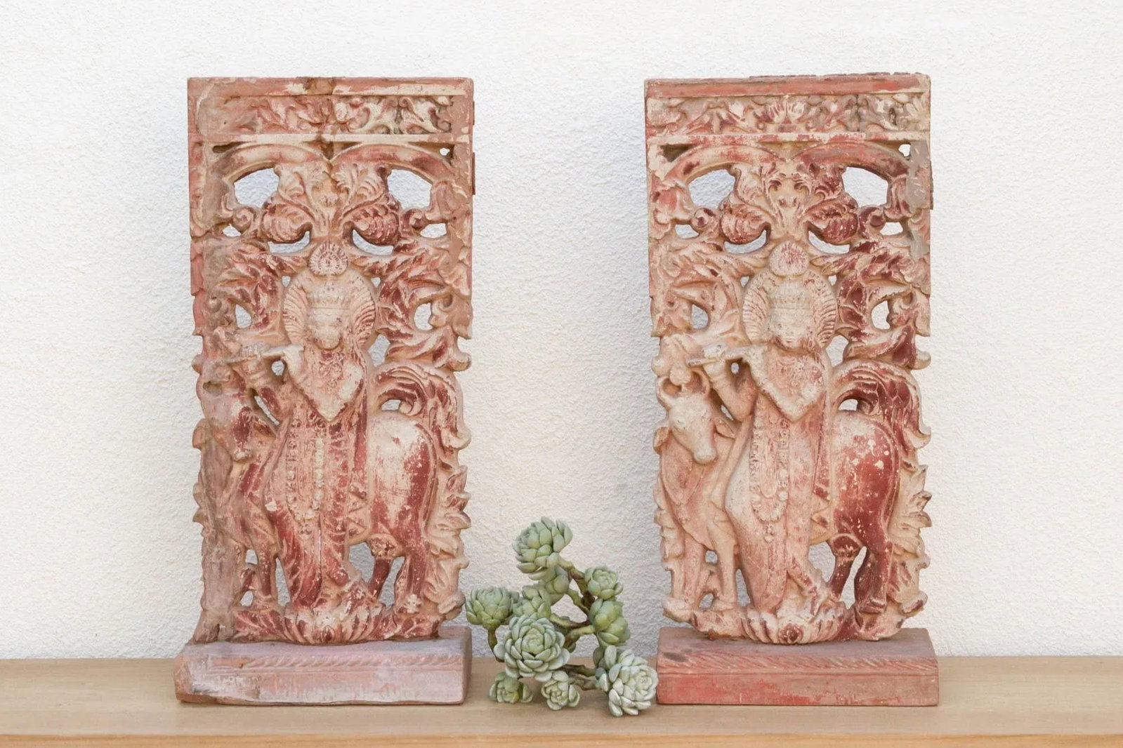 Set of 2, Vintage Krishna Statues - 2