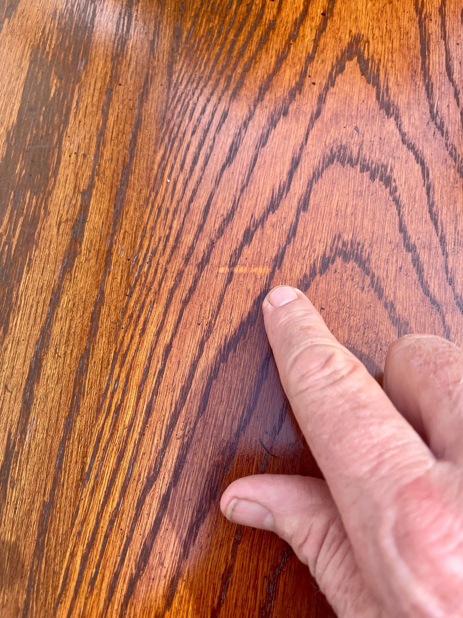 L. Hitchcock Oak Trestle Table - 11