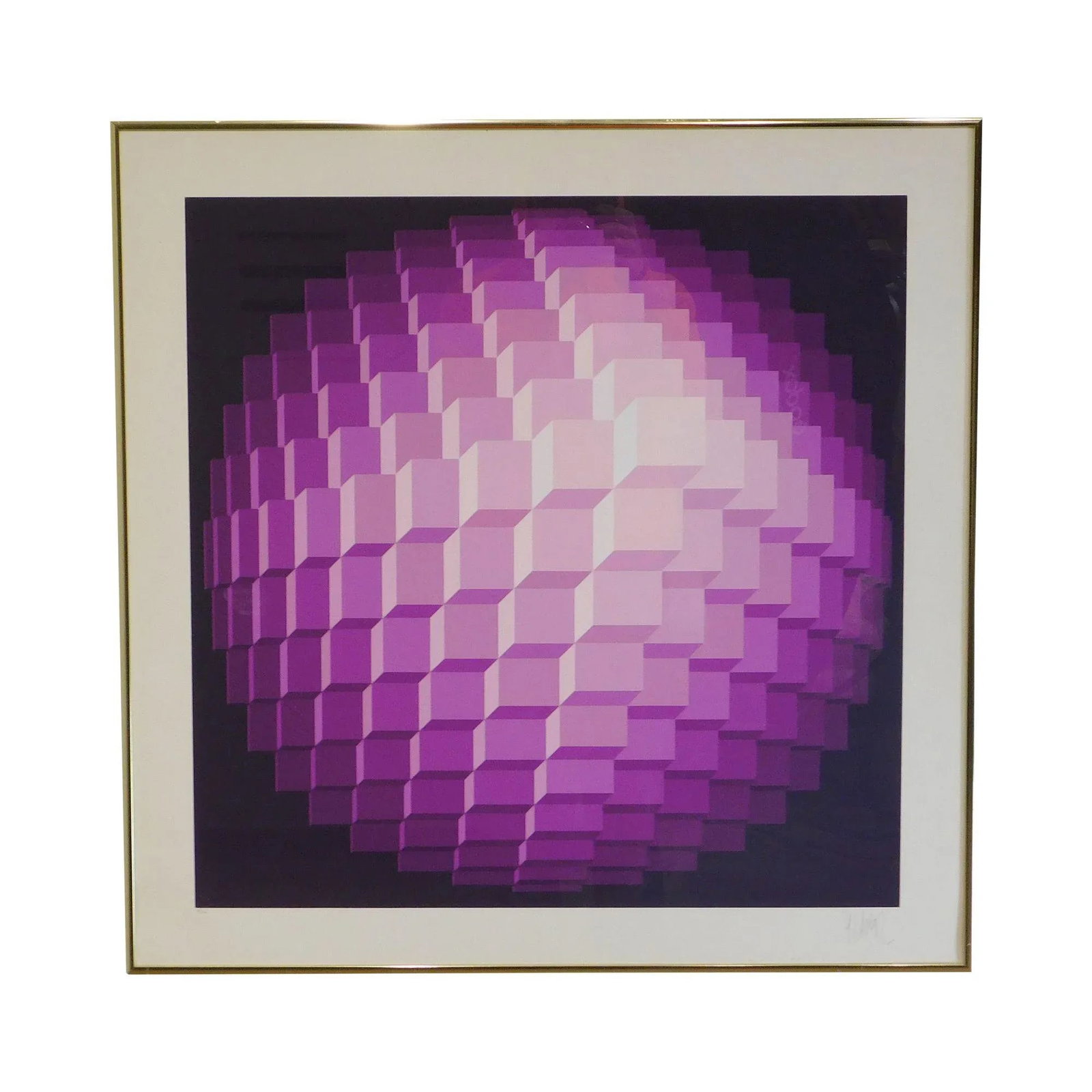 Jean - Pierre Yvarel "Purple Spectrum" Framed Serigraph - 13