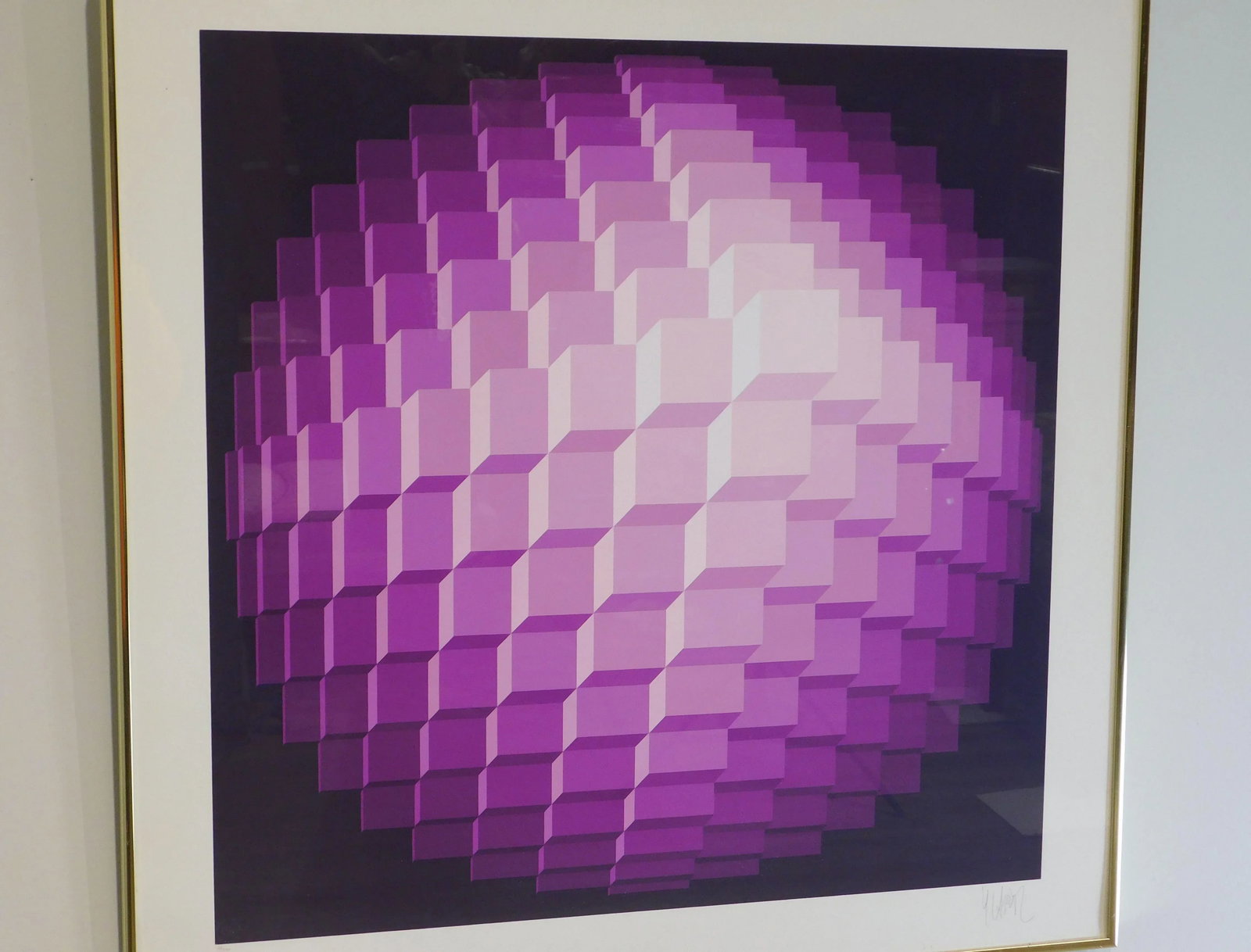 Jean - Pierre Yvarel "Purple Spectrum" Framed Serigraph - 6