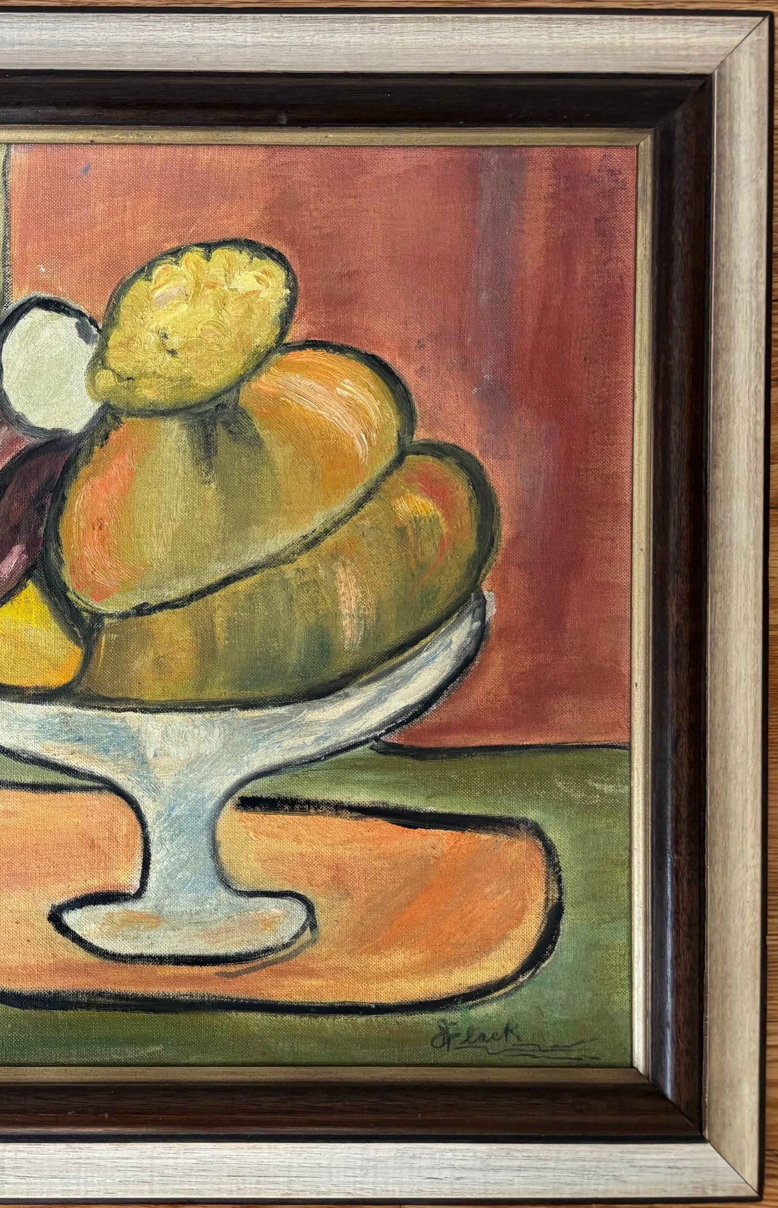 Mid 20th Century Post Impressionist Mid Century Still Life Oil Painting, Framed - 6
