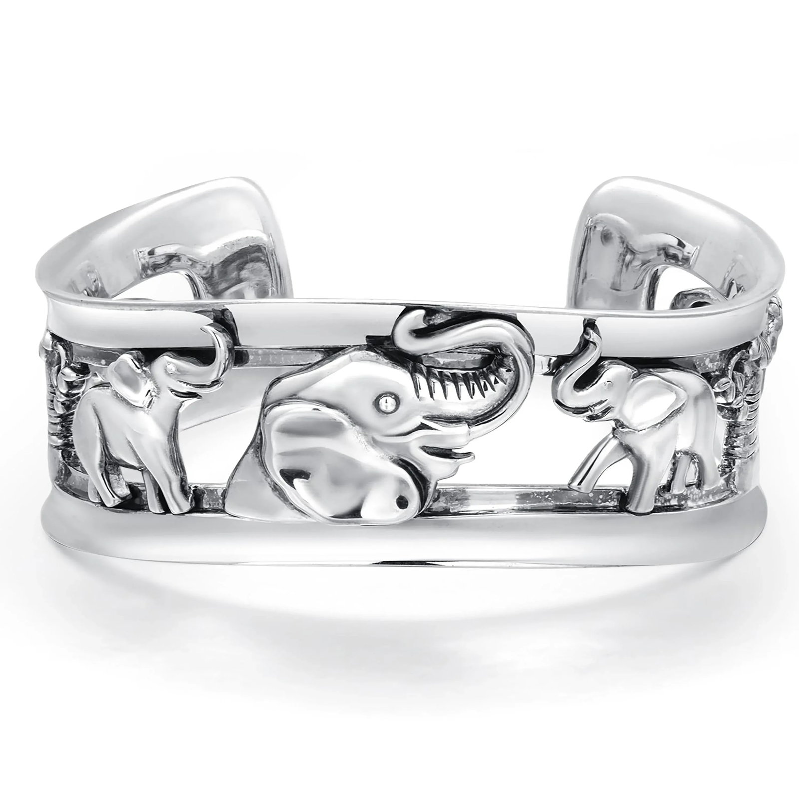 Vintage Kieselstein Cord Sterling Silver Elephant Cuff Bracelet - 7