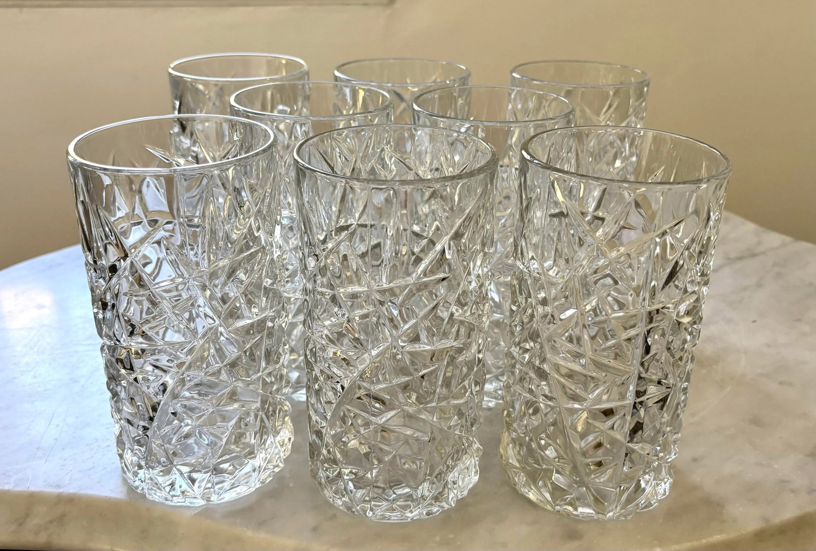 Late 20th Century Crystal D'arches Cut Crystal Glass Highball Glasses- Set of 8 - 3
