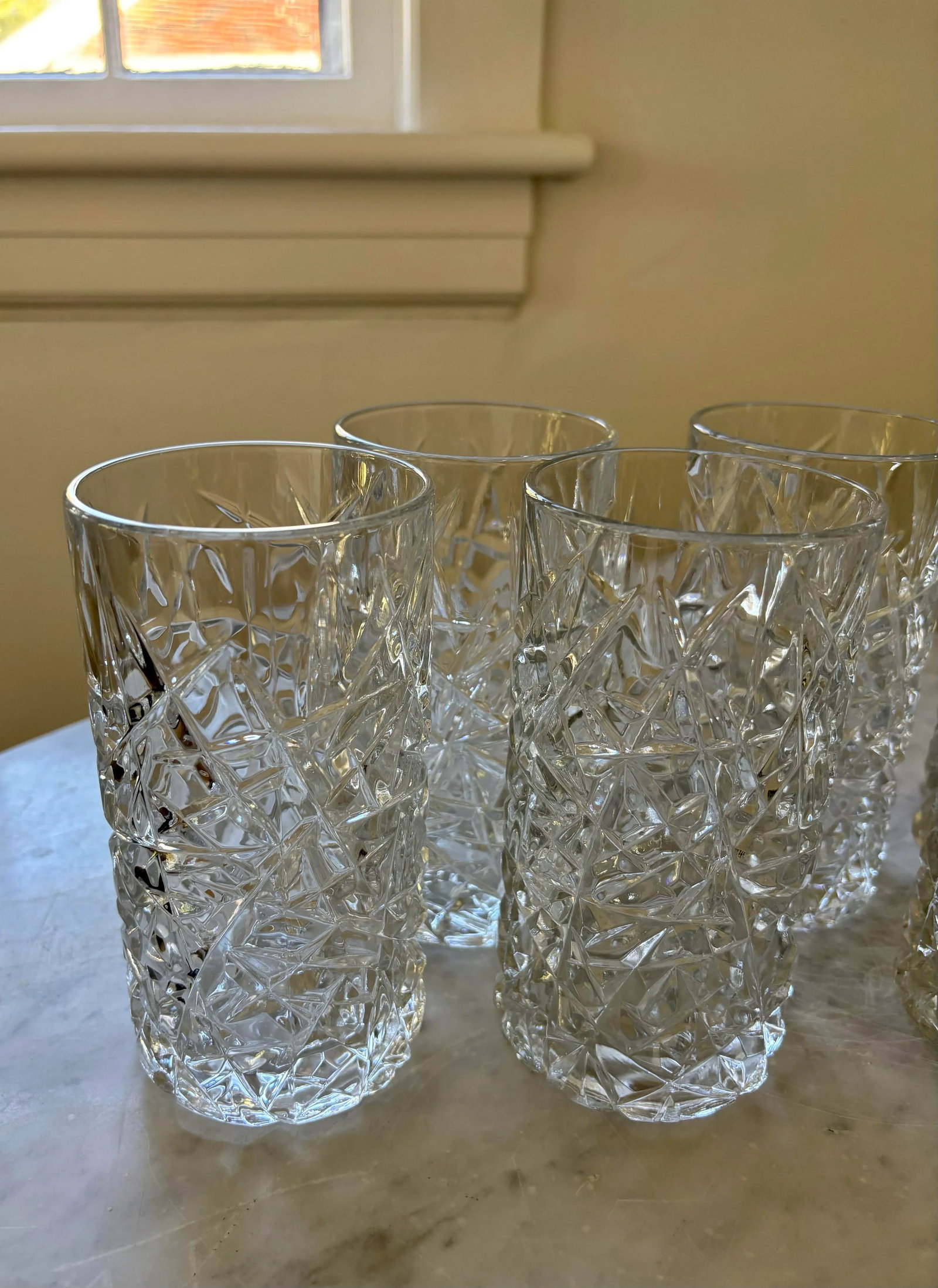 Late 20th Century Crystal D'arches Cut Crystal Glass Highball Glasses- Set of 8 - 5