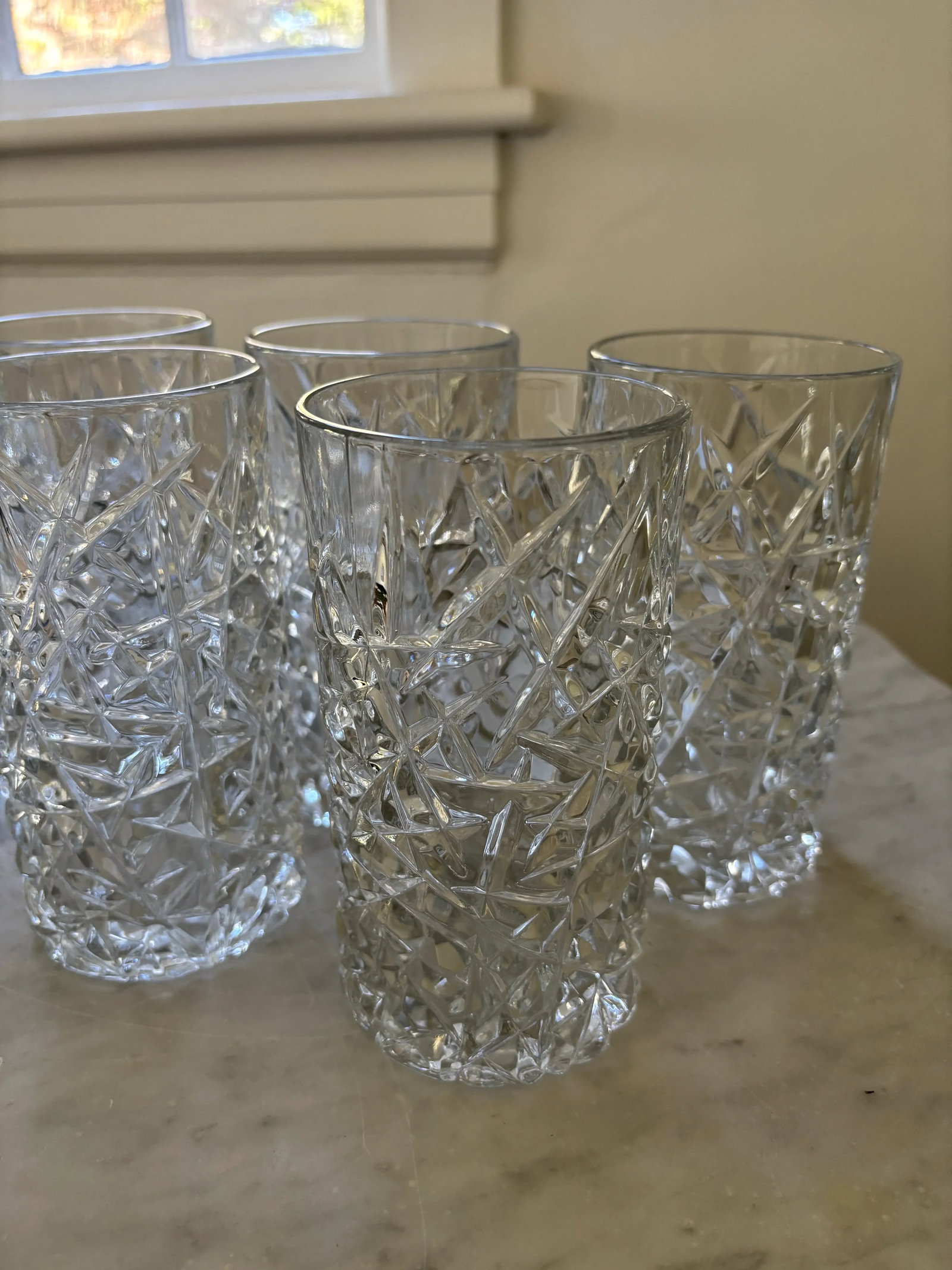 Late 20th Century Crystal D'arches Cut Crystal Glass Highball Glasses- Set of 8 - 6