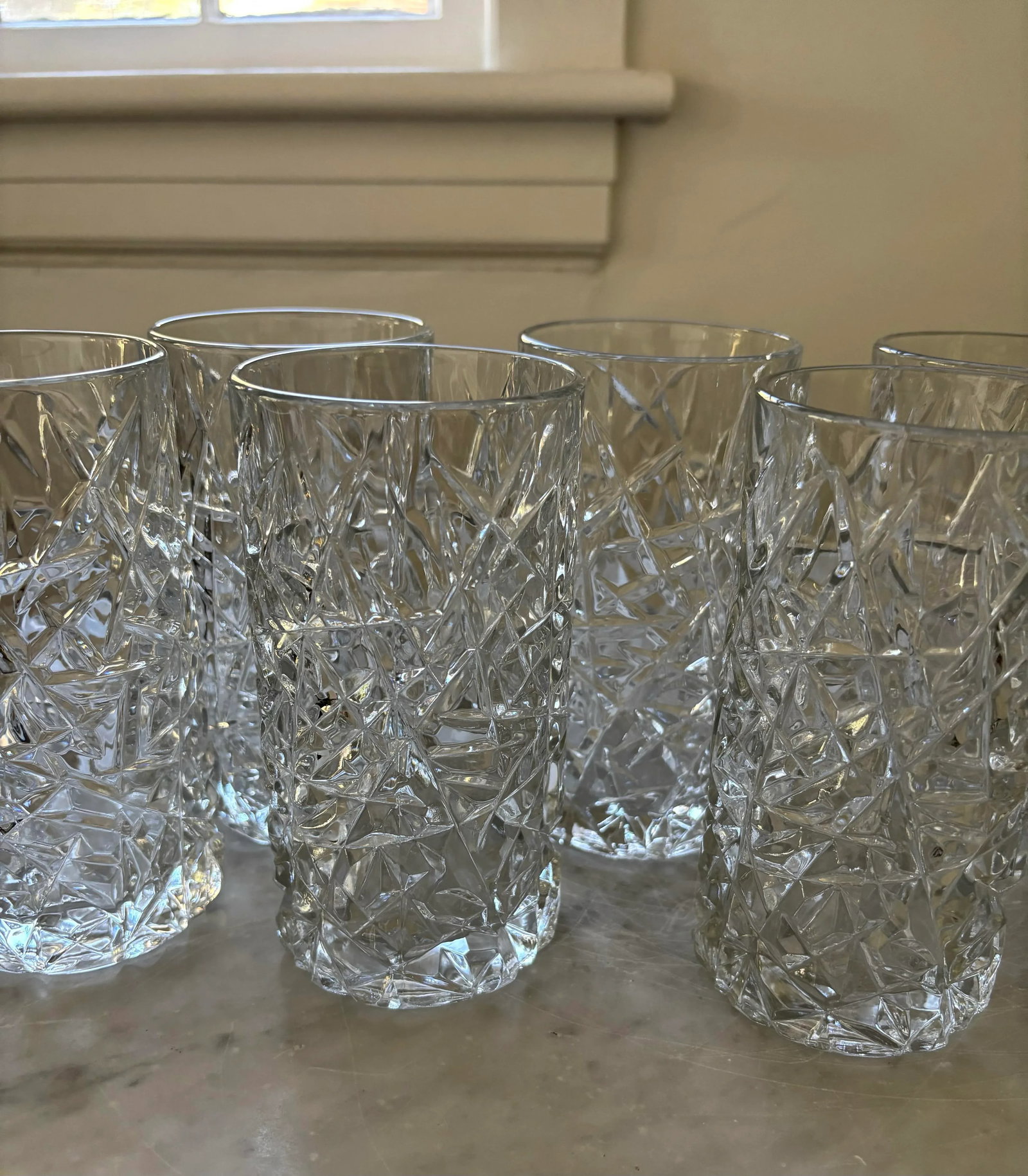 Late 20th Century Crystal D'arches Cut Crystal Glass Highball Glasses- Set of 8 - 7