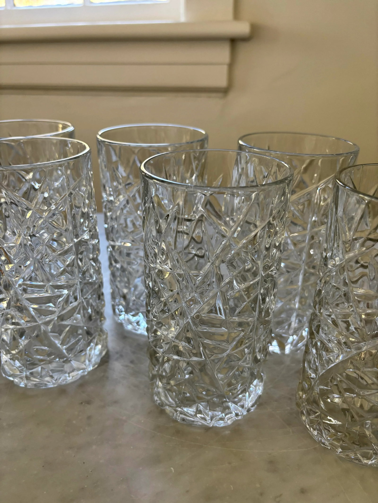 Late 20th Century Crystal D'arches Cut Crystal Glass Highball Glasses- Set of 8 - 8
