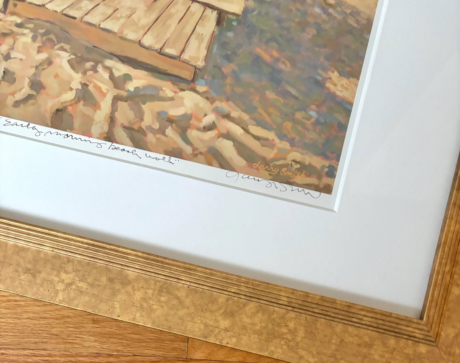 Late 20th Century Larry Smith First Numbered Framed Lithograph, "Early Morning Walk" - 5