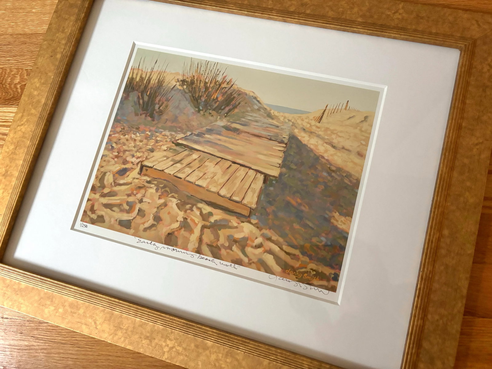 Late 20th Century Larry Smith First Numbered Framed Lithograph, "Early Morning Walk" - 6