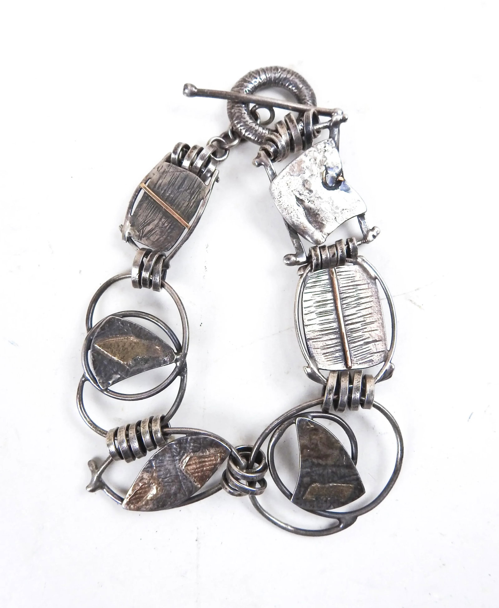 Contemporary Artist Studio Sterling Silver Abstract Bracelet - 2