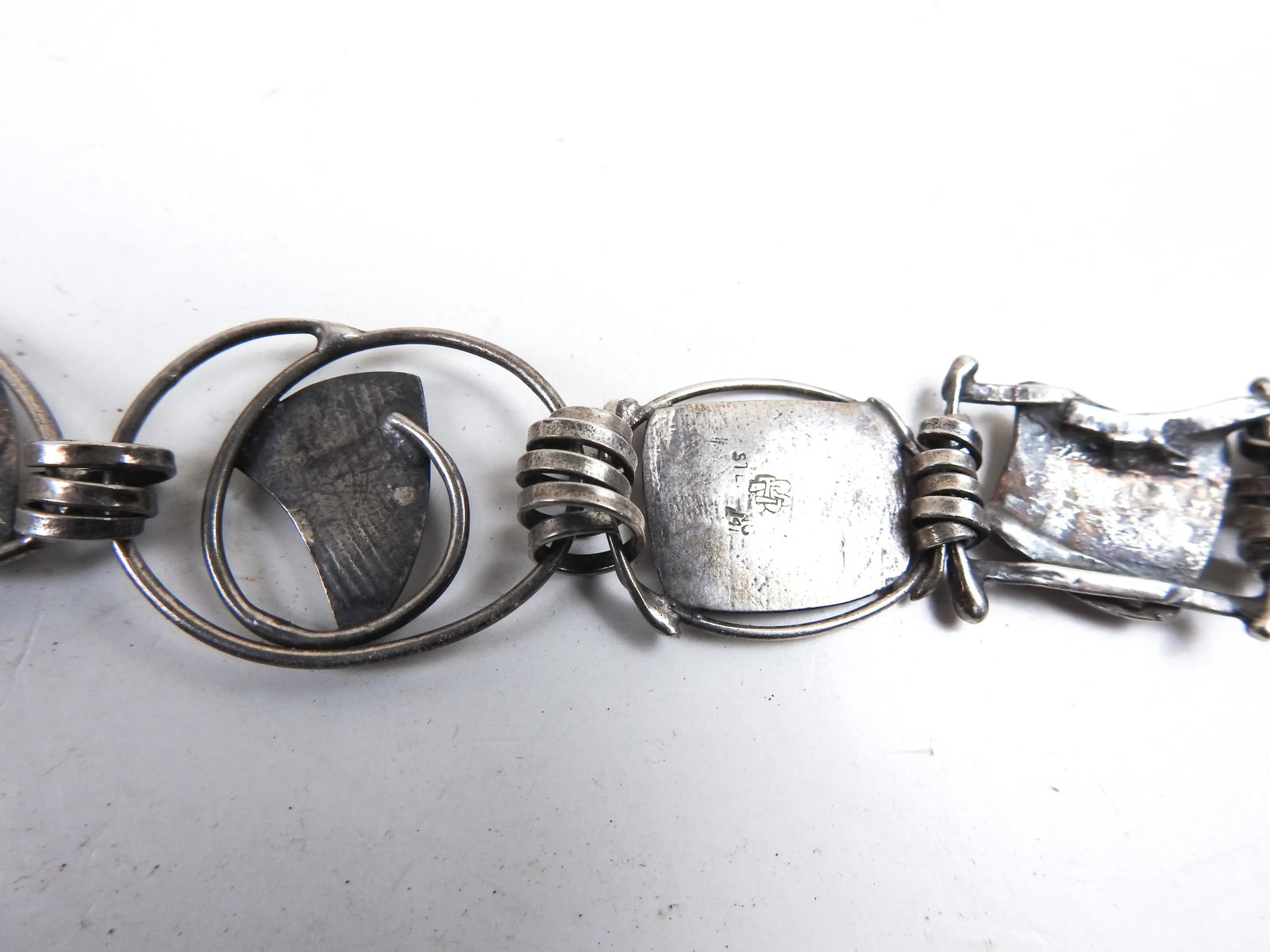 Contemporary Artist Studio Sterling Silver Abstract Bracelet - 6