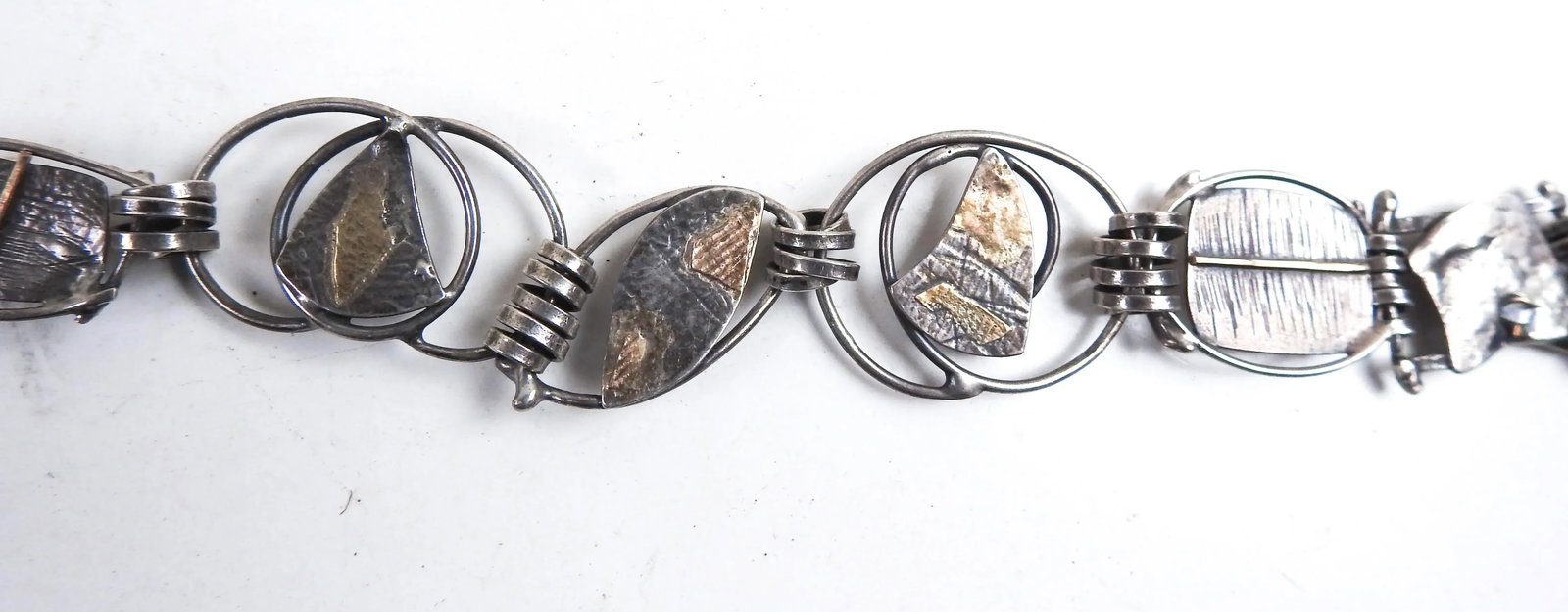 Contemporary Artist Studio Sterling Silver Abstract Bracelet - 7