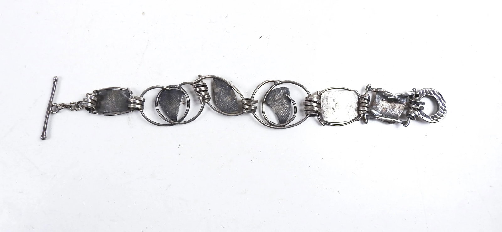 Contemporary Artist Studio Sterling Silver Abstract Bracelet - 8