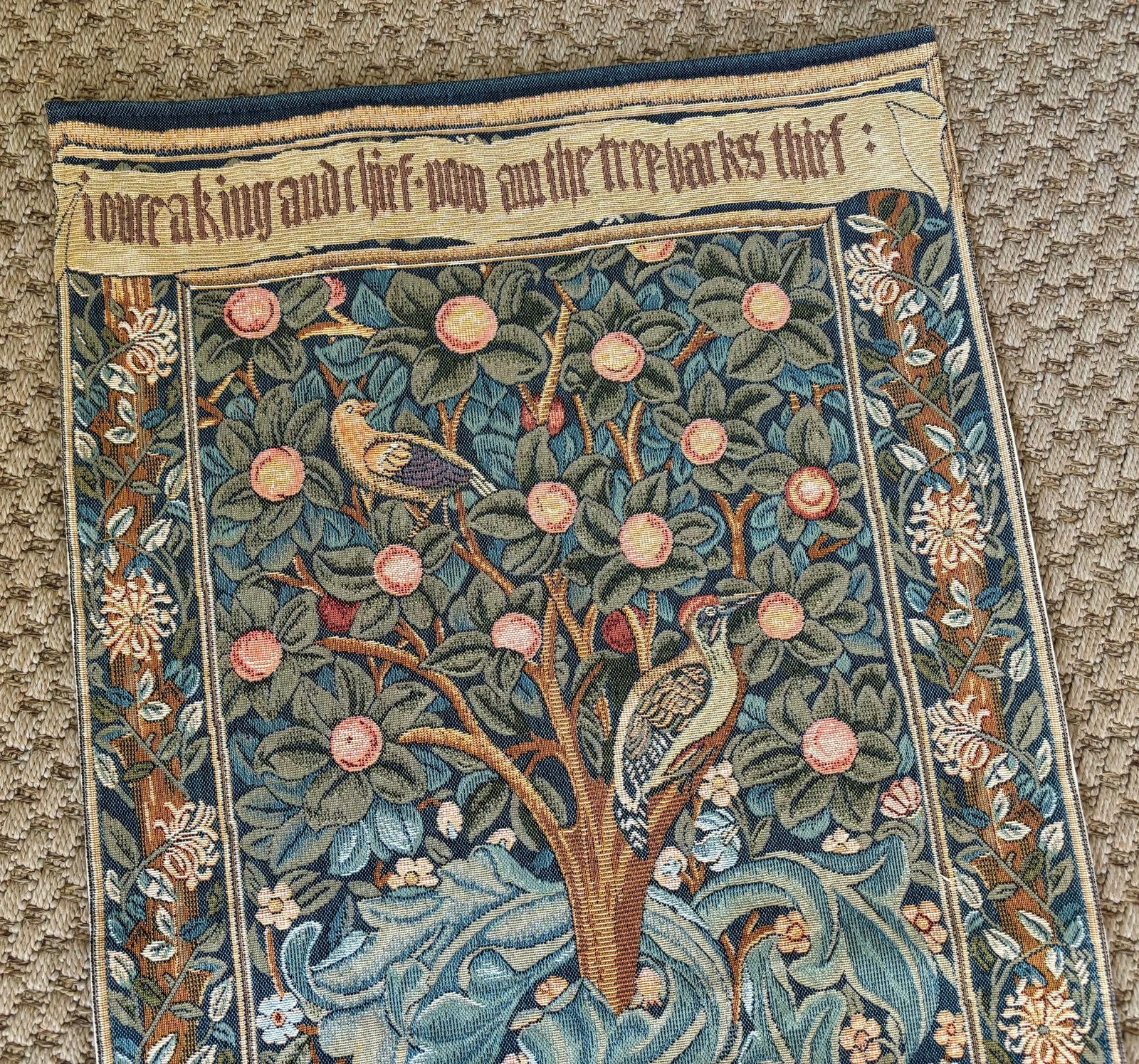 1990s French Tapestry Depicting Birds and Botanicals - 2