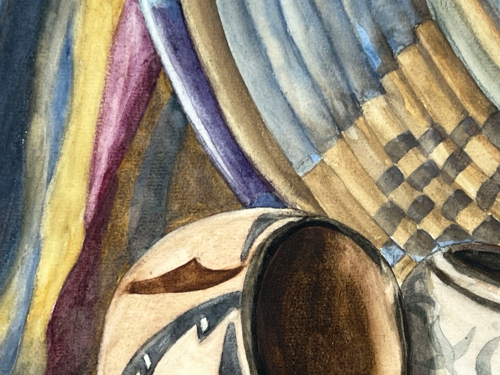 Antique C.1933 Southwestern American Still Life Watercolor Painting Signed Connell - 3