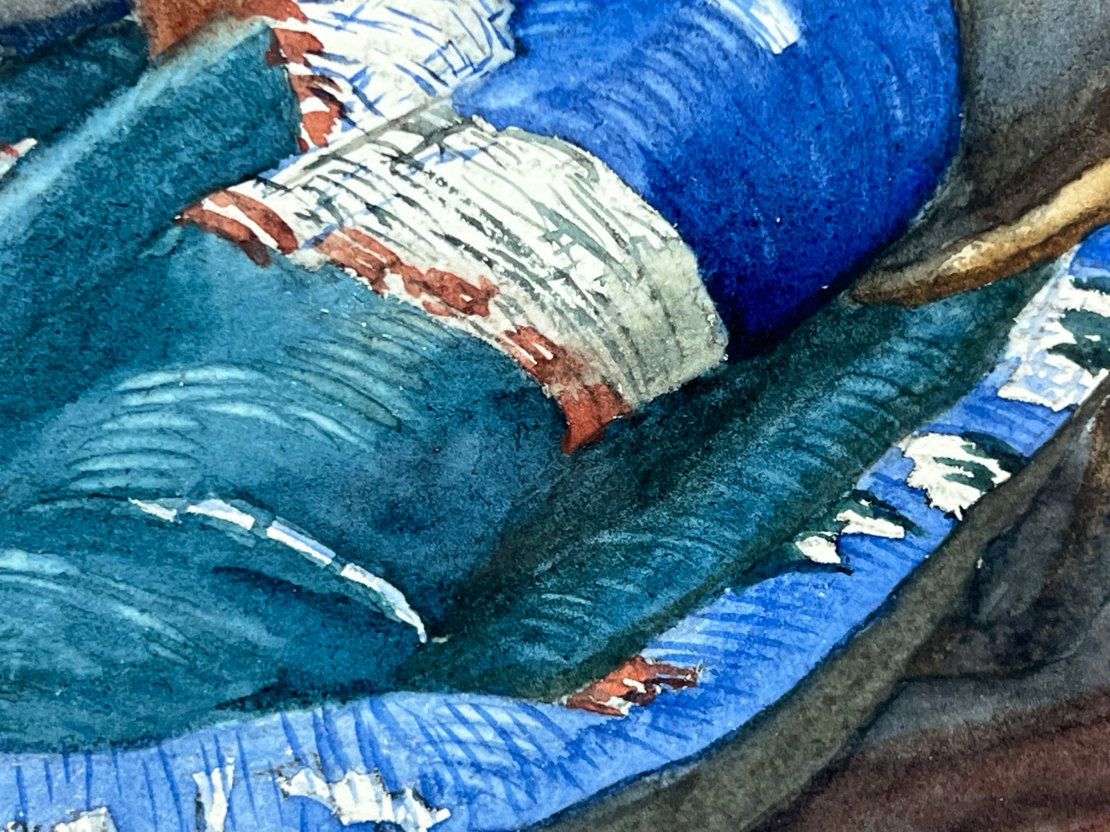 Antique C.1933 Southwestern American Still Life Watercolor Painting Signed Connell - 5