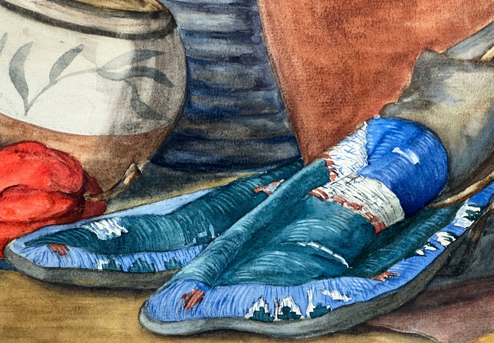 Antique C.1933 Southwestern American Still Life Watercolor Painting Signed Connell - 6