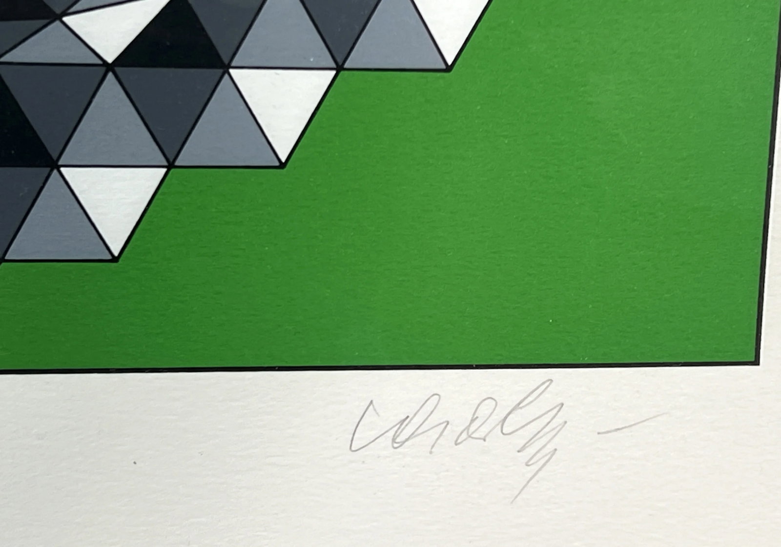 Vintage C.1977 Victor Vasarely Geometric Op Art Serigraph Print 'Hegyez' Pencil SIgned and Numbered - 7