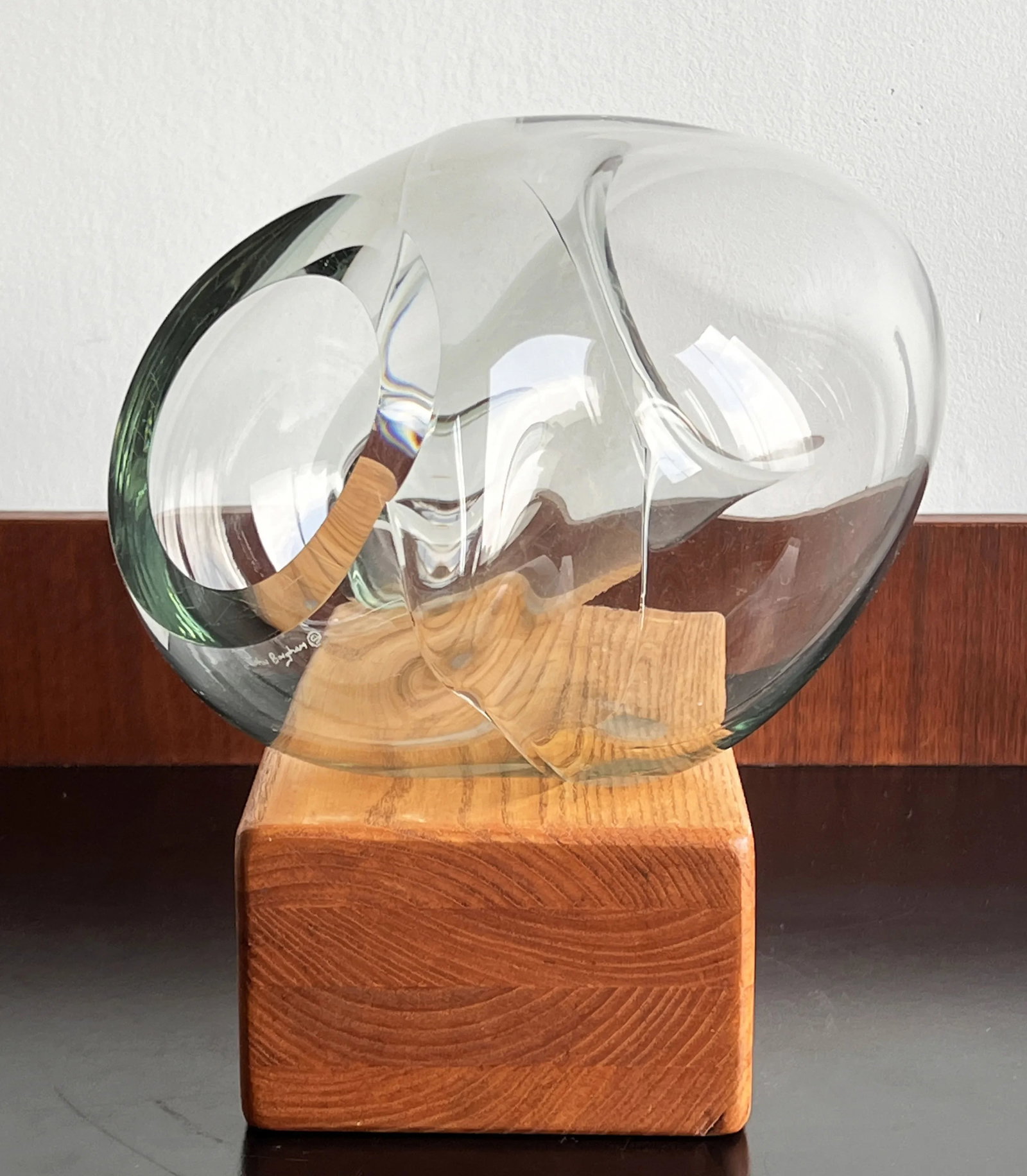 Vintage 1980's John Bingham Biomorphic Blown Glass Sculpture / Sculptural Vase - 10