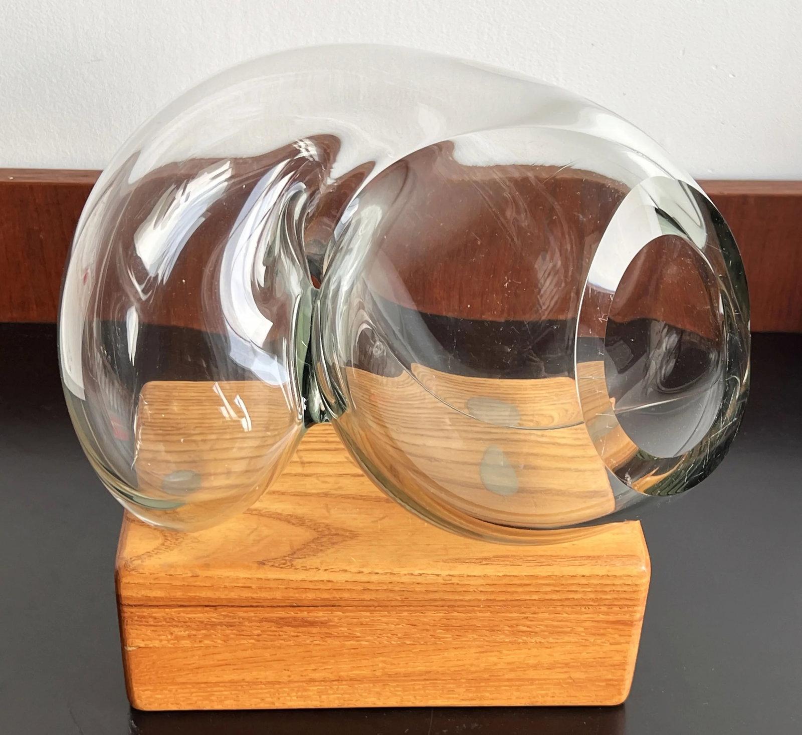 Vintage 1980's John Bingham Biomorphic Blown Glass Sculpture / Sculptural Vase - 2