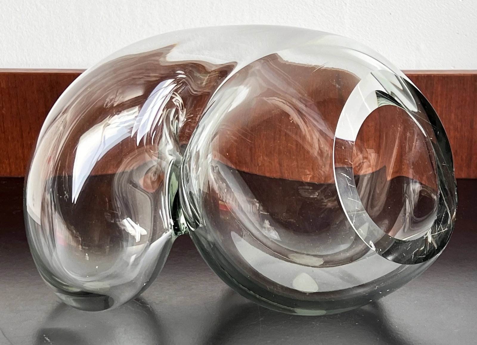 Vintage 1980's John Bingham Biomorphic Blown Glass Sculpture / Sculptural Vase - 4