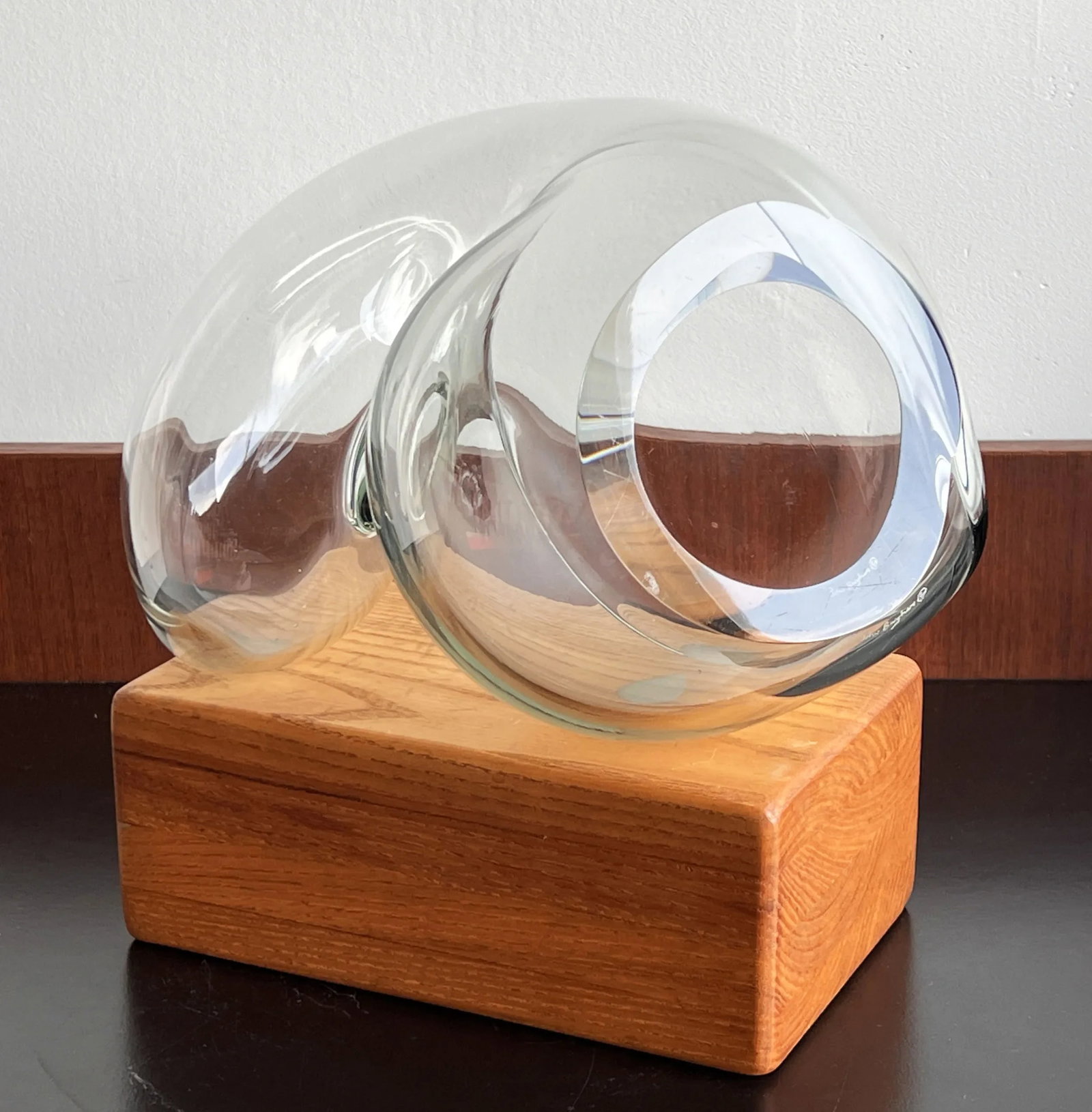 Vintage 1980's John Bingham Biomorphic Blown Glass Sculpture / Sculptural Vase - 7
