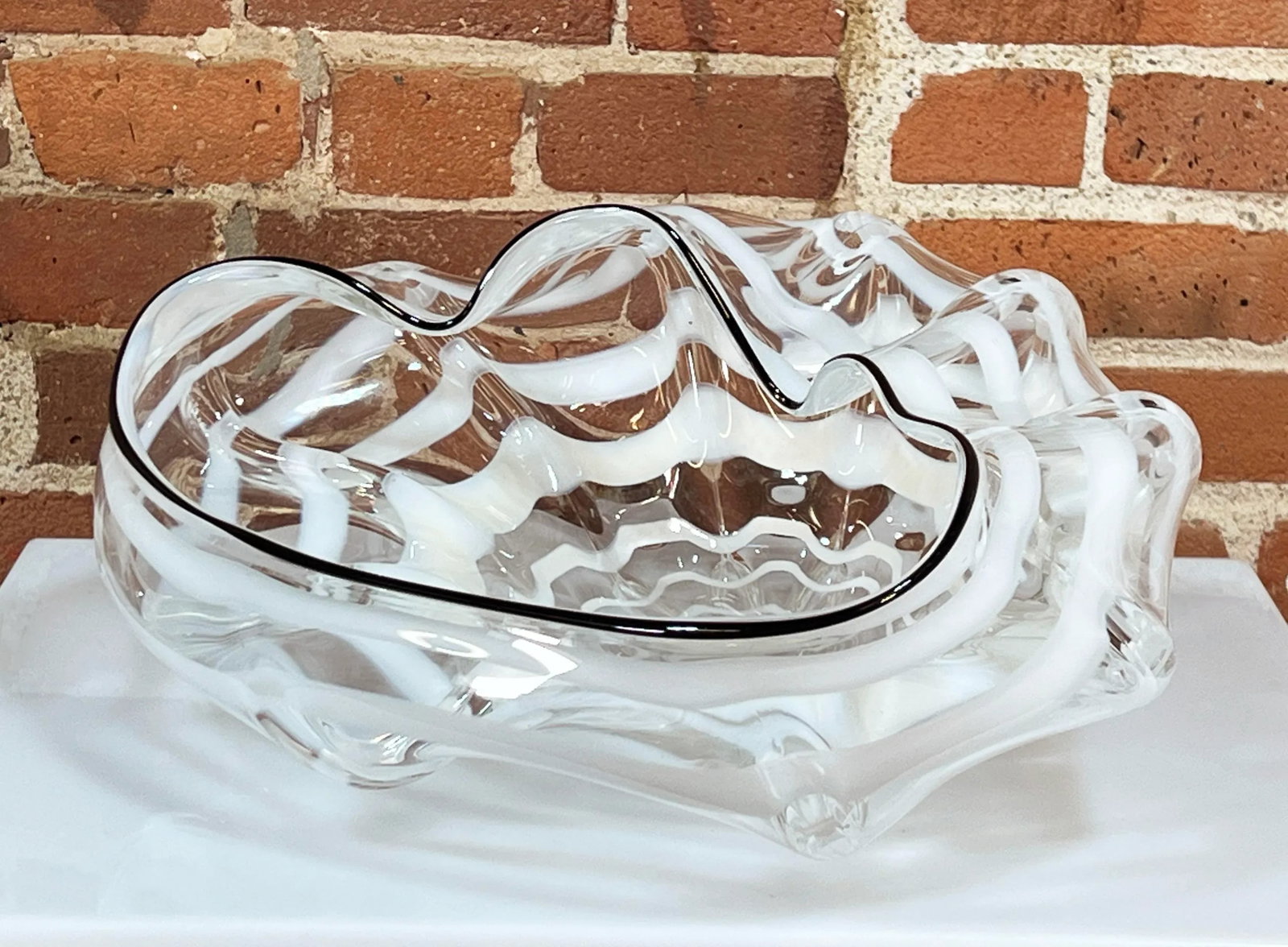 Rare Phil O'Reilly American Studio Art Glass Organic Modern Centerpiece Bowl - 2