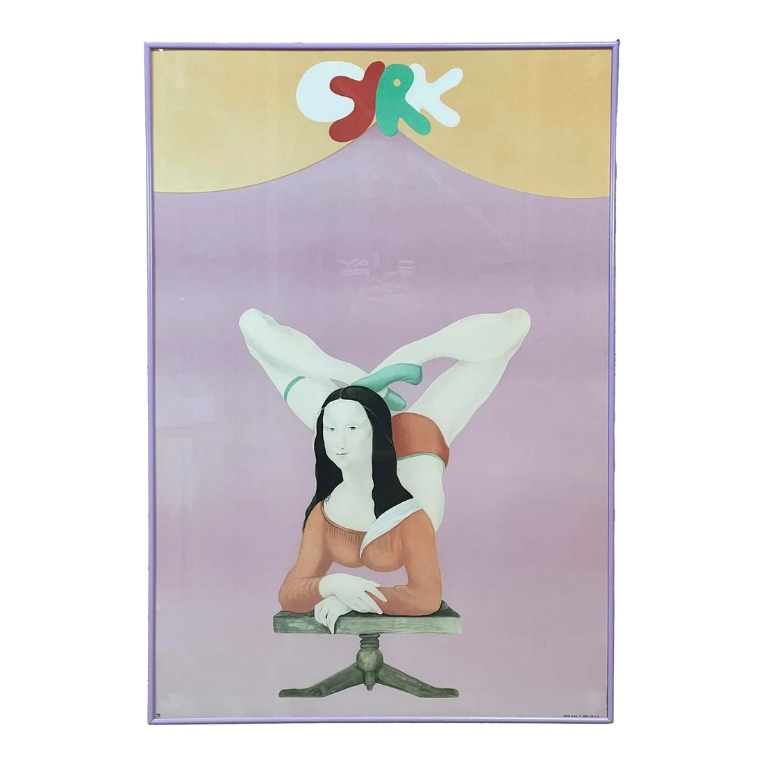 Vintage 1970's Polish Cyrk 'Mona Lisa' Circus Poster by Maciej Urbaniec: Fabulous c.1970's Polish circus poster lithograph by Maciej Urbaniec! Great colors and style, these vintage Cyrk posters are a great way to add interest to a room. It measures 26 1/2" wide by 38 1/2"