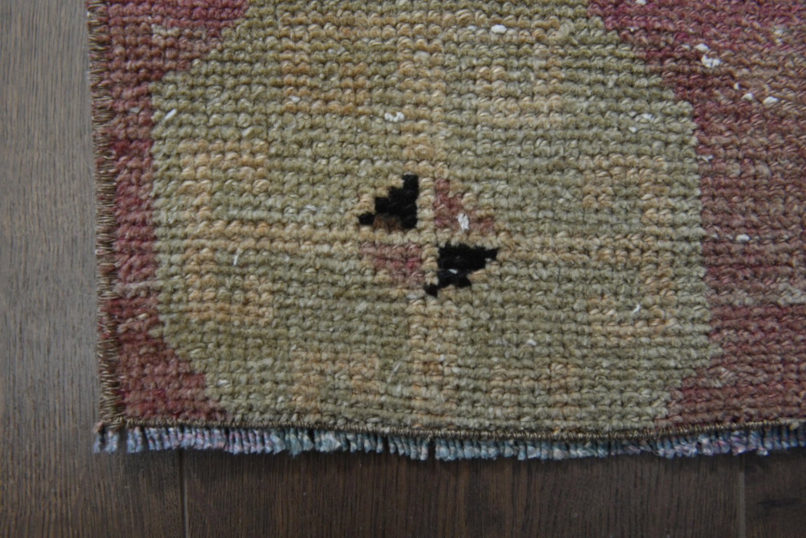 Colorful Pink Brown Red Runner Rug Vintage Turkish Oushak Wool Handmade Runner - 6