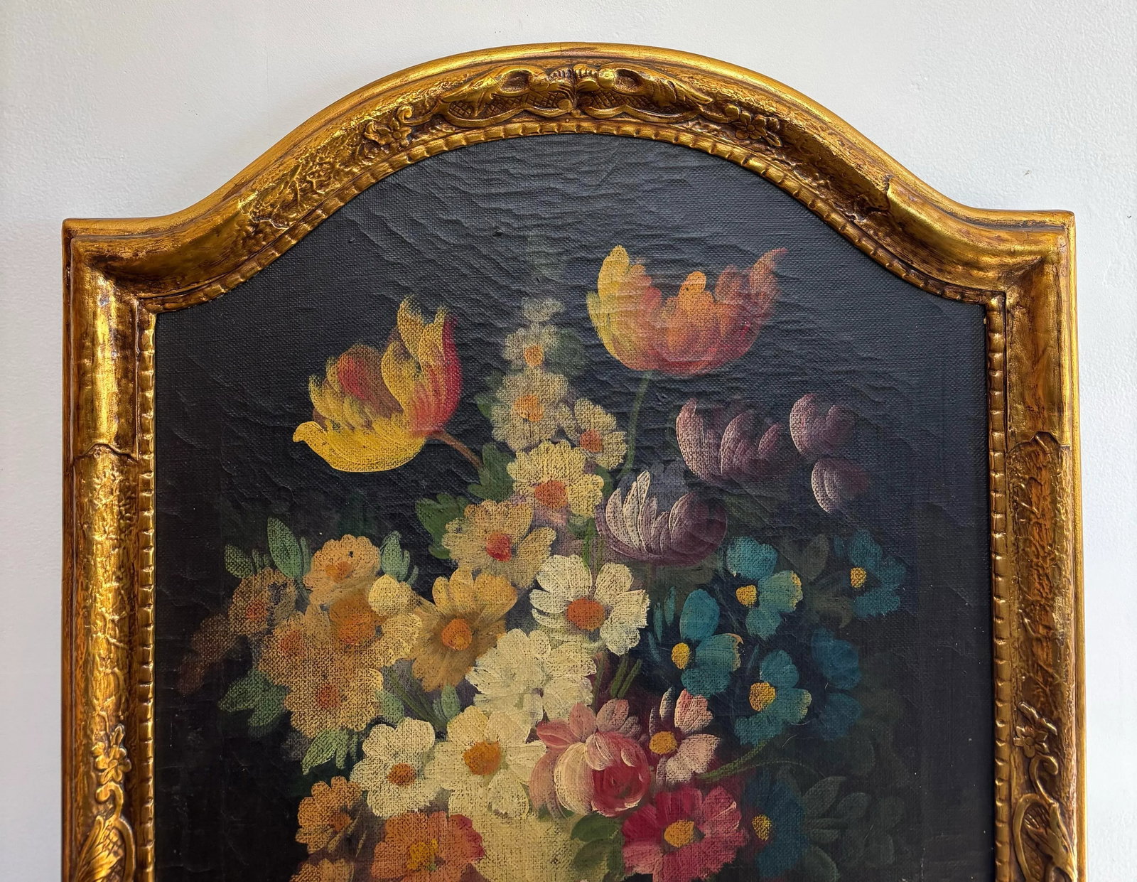 Large Antique Floral Still Life Oil Painting, Circa 1790-1820, Framed - 4