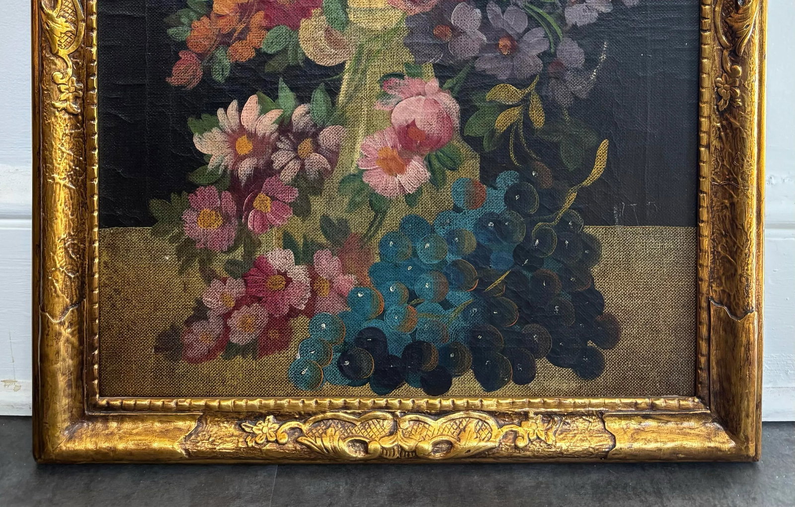 Large Antique Floral Still Life Oil Painting, Circa 1790-1820, Framed - 6