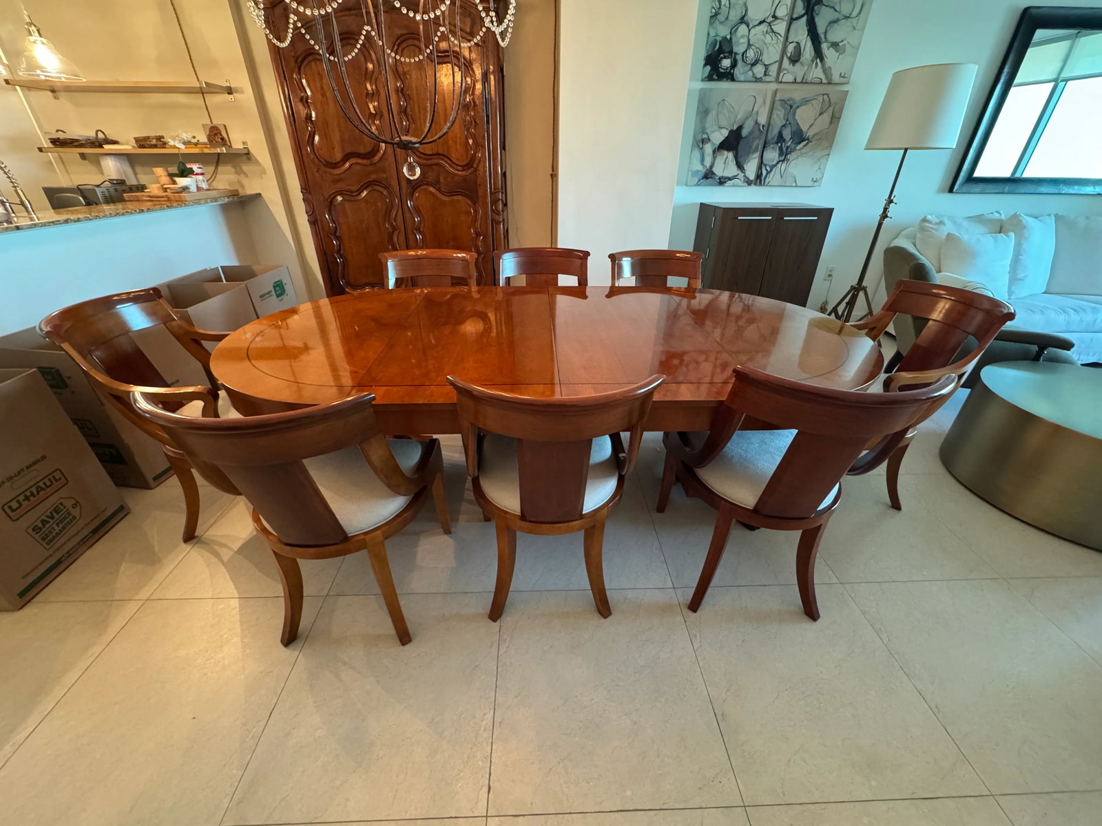 Baker Furniture Palladian Collection Neoclassic Style Extension Dining Table With 8 Chairs - Set of - 2