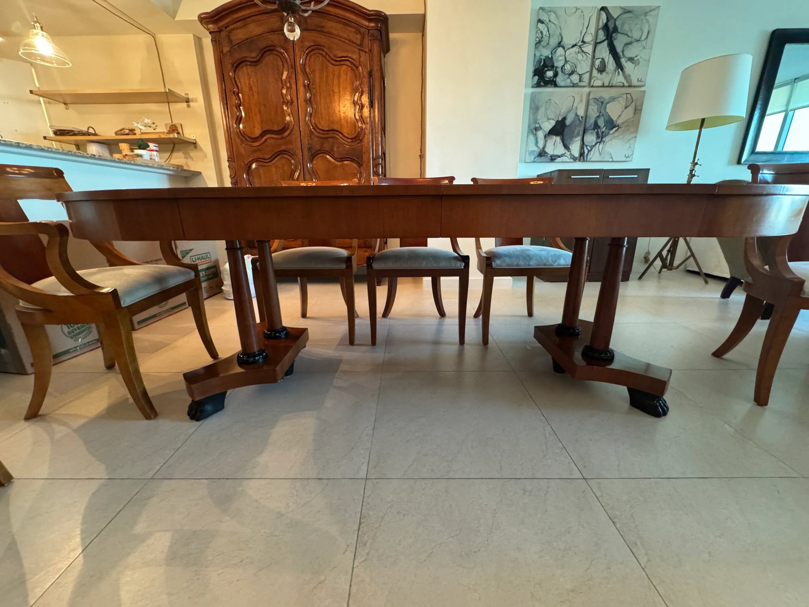 Baker Furniture Palladian Collection Neoclassic Style Extension Dining Table With 8 Chairs - Set of - 3