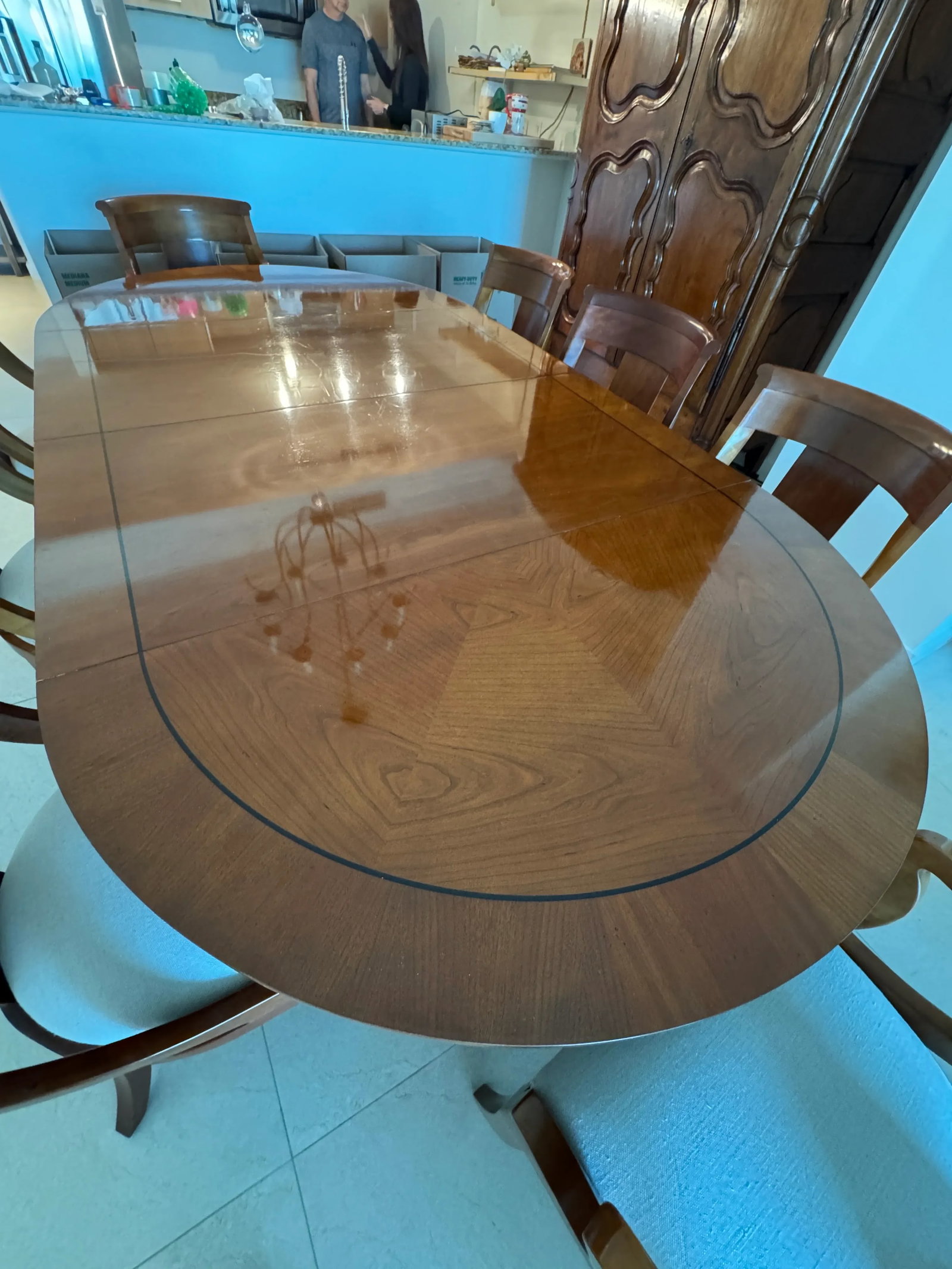 Baker Furniture Palladian Collection Neoclassic Style Extension Dining Table With 8 Chairs - Set of - 5