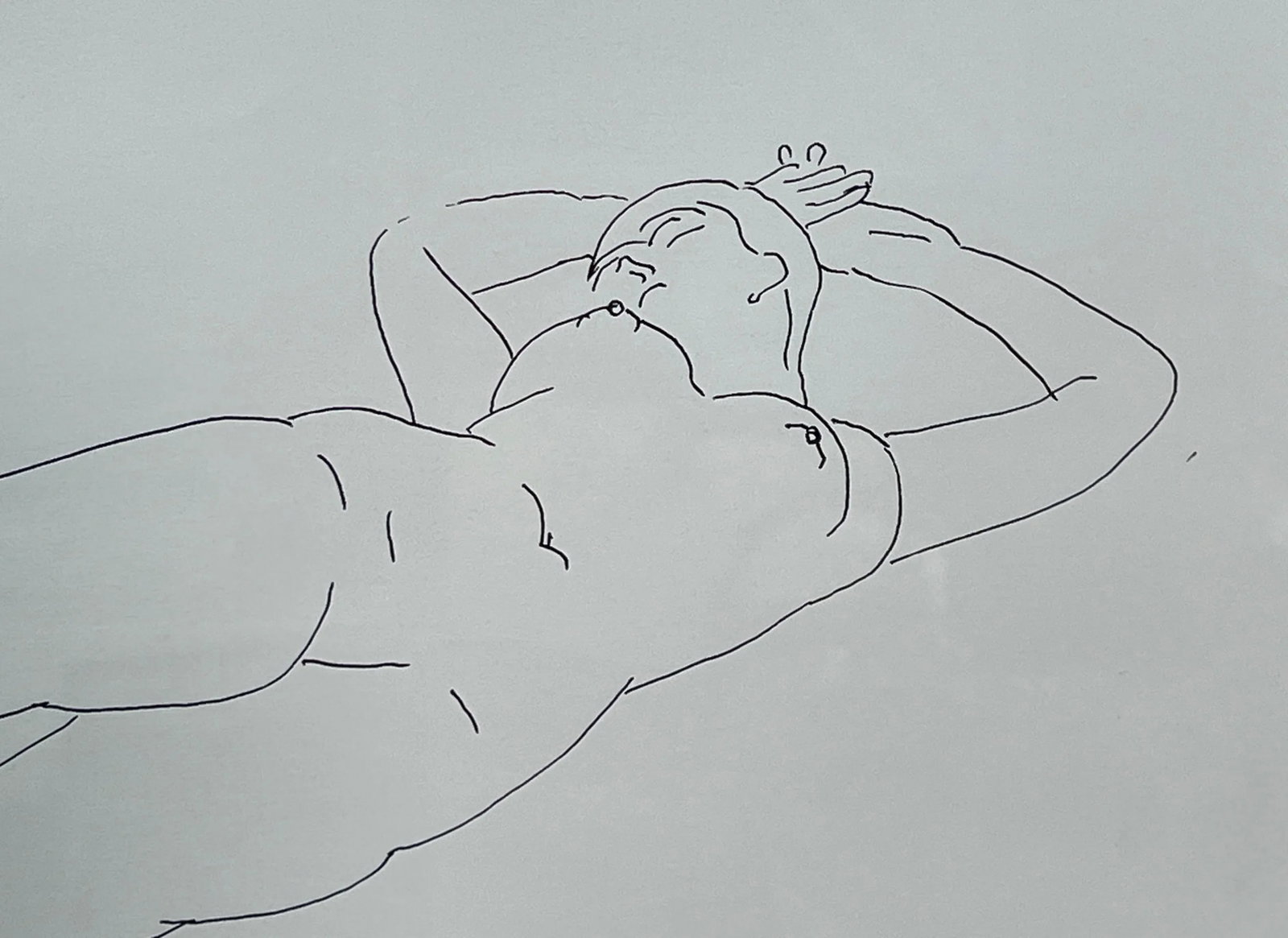 Vintage C.1950's Henry Strater American B&w Reclining Nude Lithograph - 3